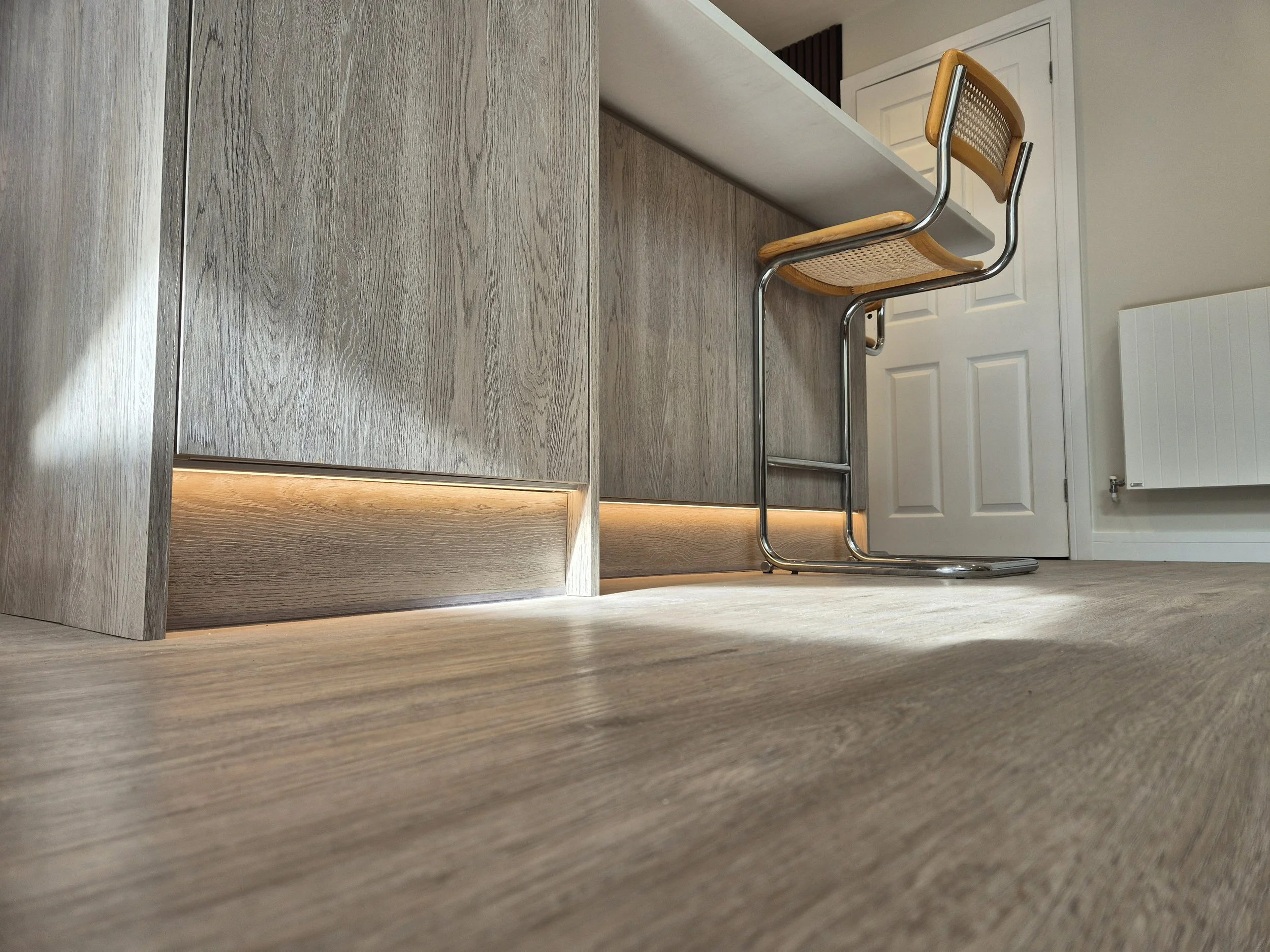 LED plinth lights in kitchen extension
