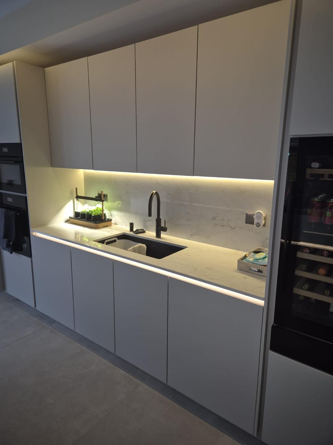 Kitchen LED strip lighting