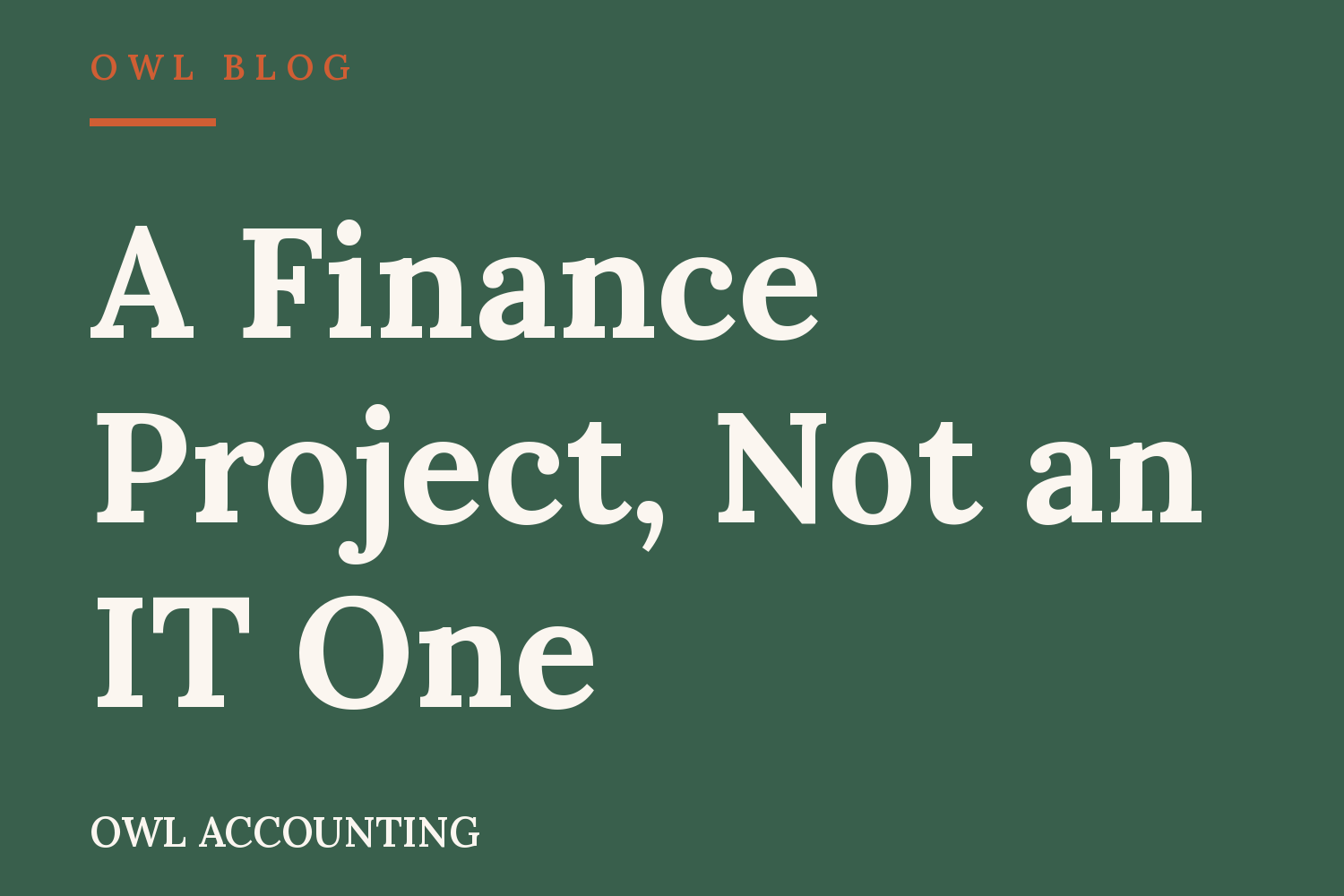 Why Your New Finance System Is a Finance Project, Not an IT One