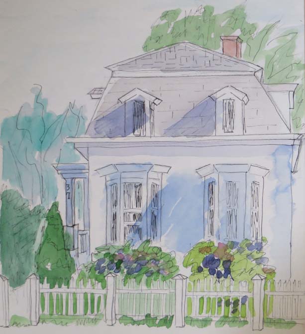 (c)Ann McCann, "White House," 8 X 11 water color on paper