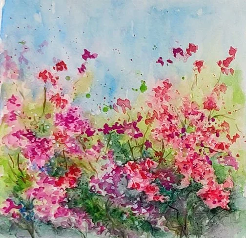 Azalea Afternoon by Ann McCann 7 X 7" Watercolor