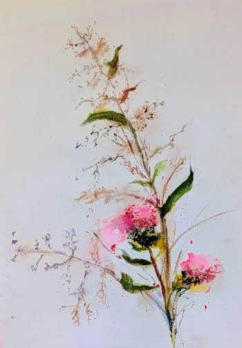 "Pink Thistle" by Ann McCann 9 X 12" Watercolor