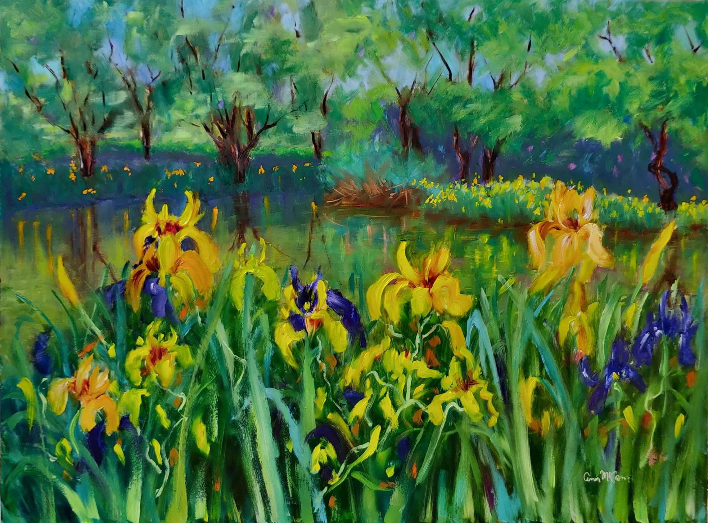 SOLD Valley House Iris by Ann McCann 18 X 24" Oil