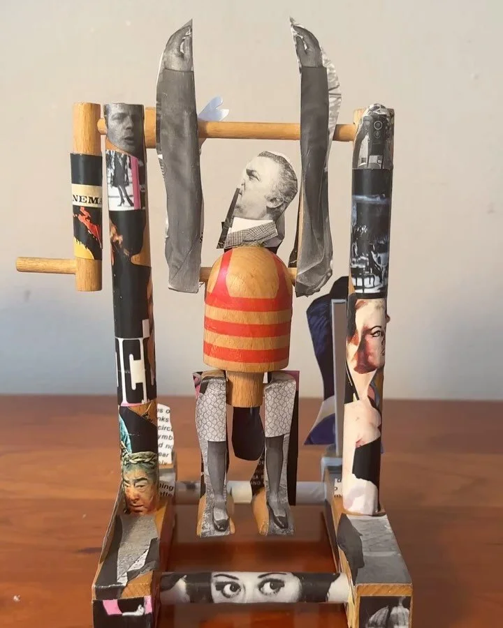 Maciste. Mixed media. 
🎥 @maryboss 
#collage #mixedmediacollage #mixedmedia #contemporaryart #fellini #lastrada #gelsomina #ladolcevita #iclowns #anitaekberg #mastroianni #marcellomastroianni