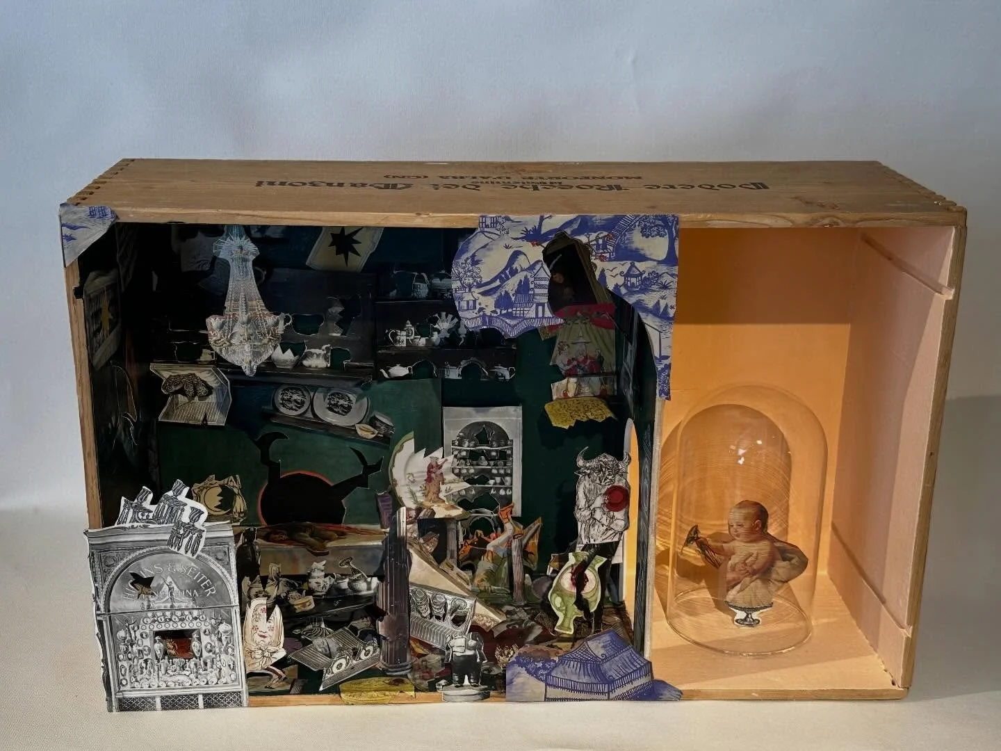 The Bull, the China Shop and the Bell Jar. Mixed media.
#thebelljar #bullinachinashop