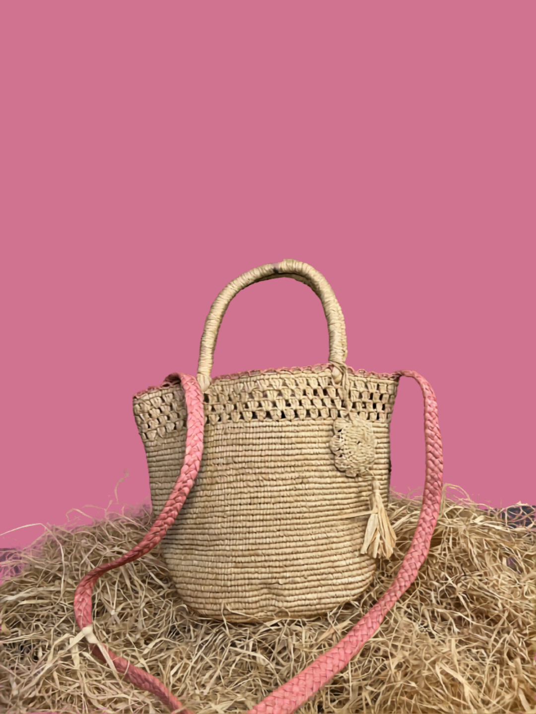 Raffia Bucket Bag