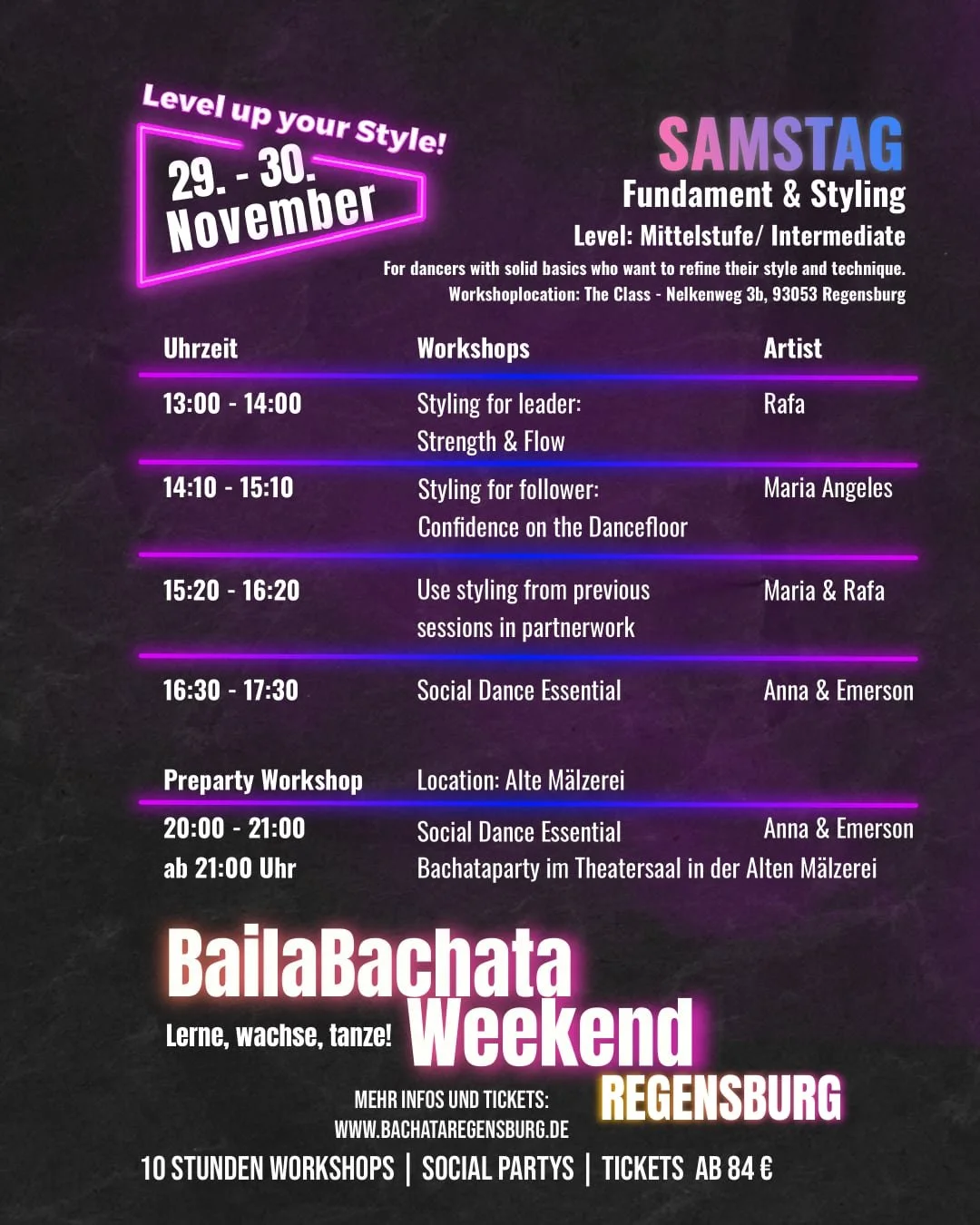 Workshops am Samstag