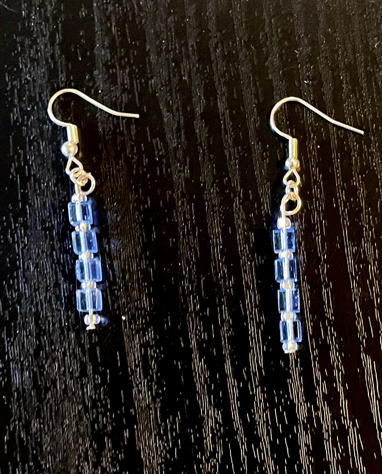 LL301 Earrings, blue cube