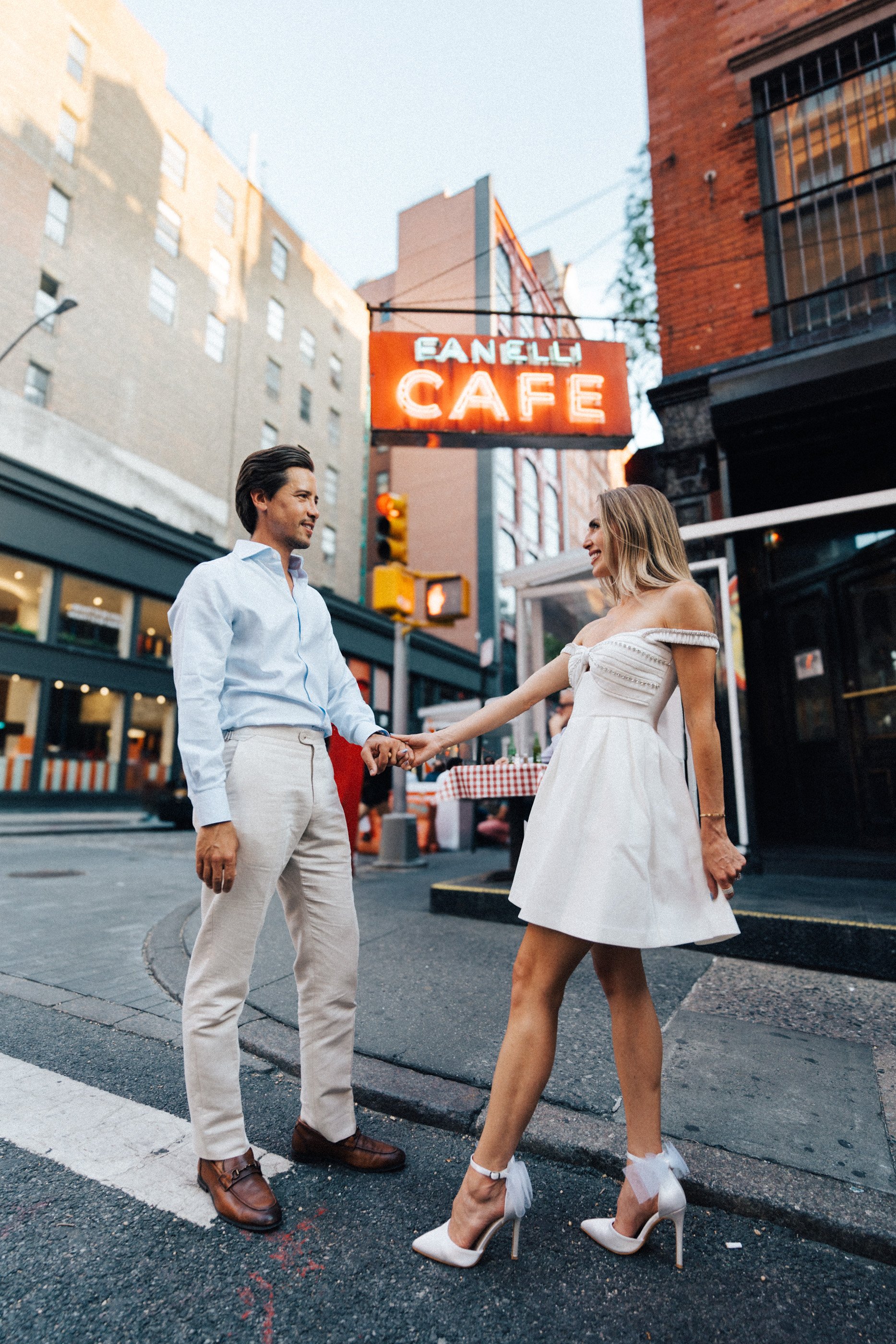 Outside Fanelli's Cafe, a Soho staple since 1847
