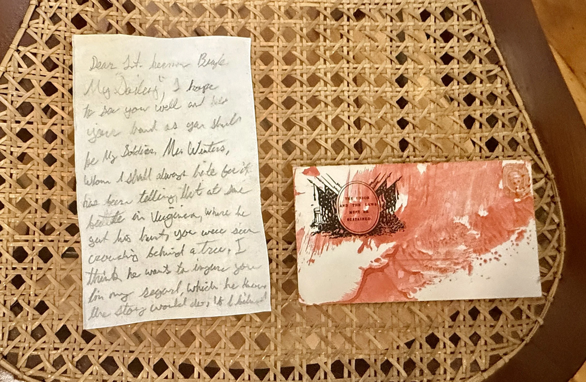 This is the letter that triggers the action in the Killed at Resaca story -- the motivation.