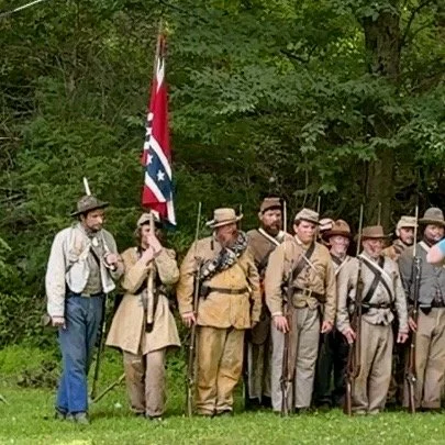 Confederates in formation -- preparing the charge