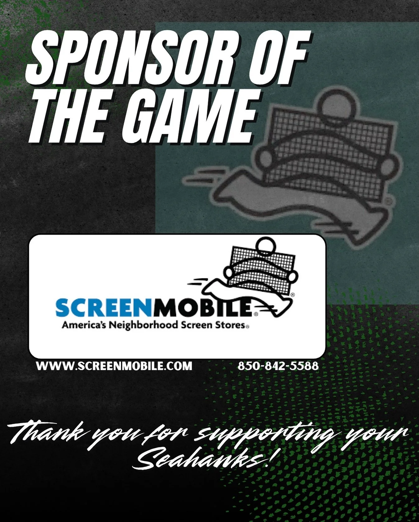 Special thanks to our sponsor of the game! @screenmobiledestin #seahawkssoccer #swhs #southwaltonhighschool
