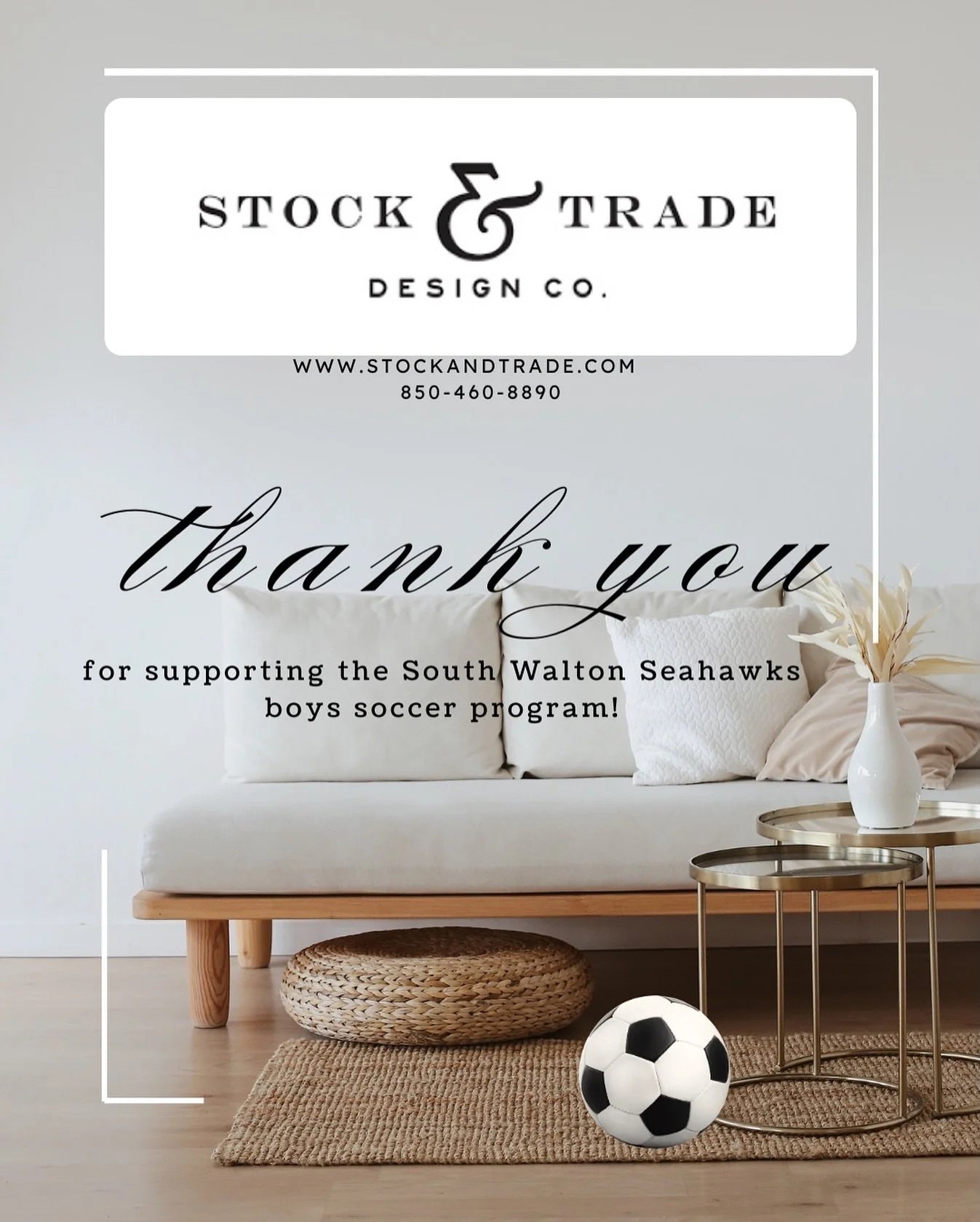 Special thanks to our sponsor of the game today @stockandtradedesignco 🙏🏼💚 Go Hawks!