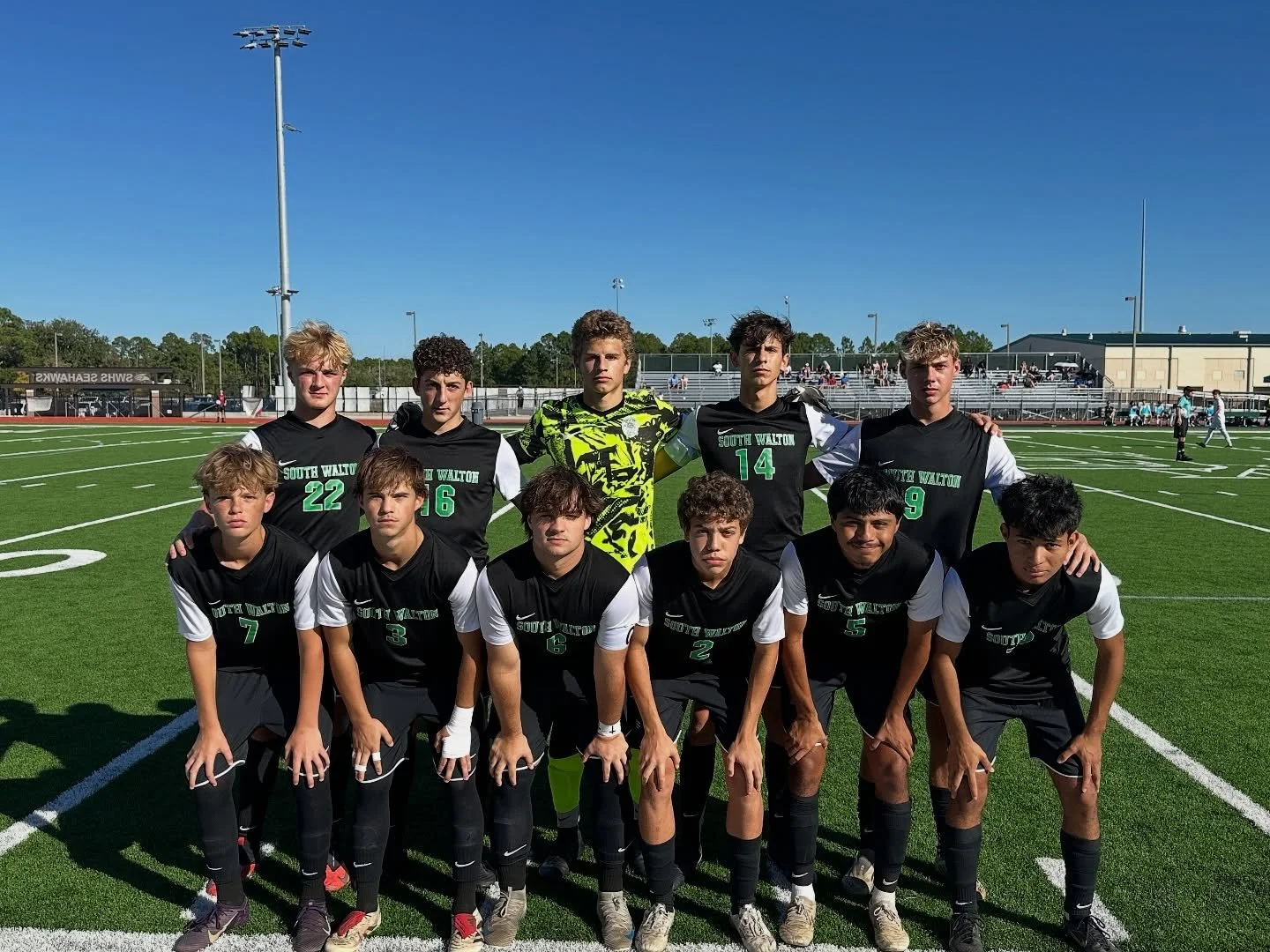 Out starting Varsity 11 v. Booker T! LETS GO HAWKS! #swhs #seahawkssoccer #southwalton