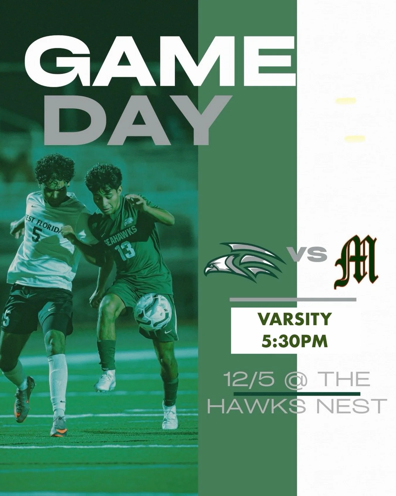 It&rsquo;s game day Seahawks fans! Time to lock in and pull up to support your Varsity boys tonight at 5:30pm v. Mosely at The Hawks Nest! #swhs #seahawkssoccer #swhawksnest #southwaltonathletics