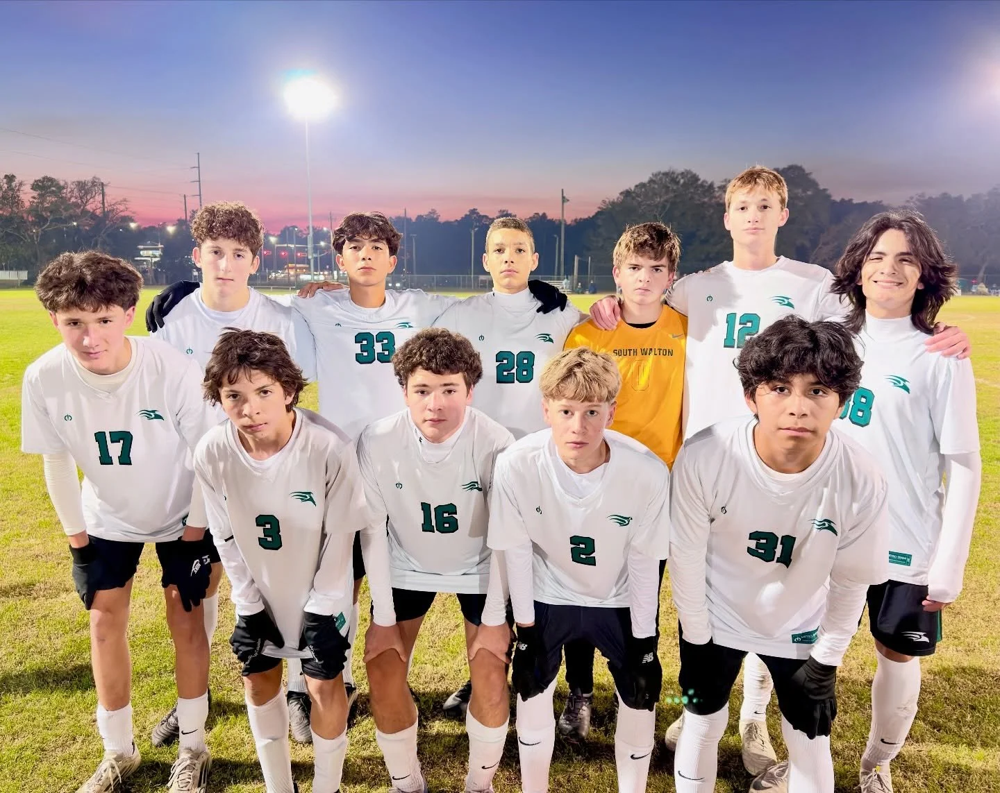 Our JV starting 11 v. Niceville tonight, let&rsquo;s go Hawks!!! #swhs #seahawkssoccer #sowalathletics #sowalsoccer