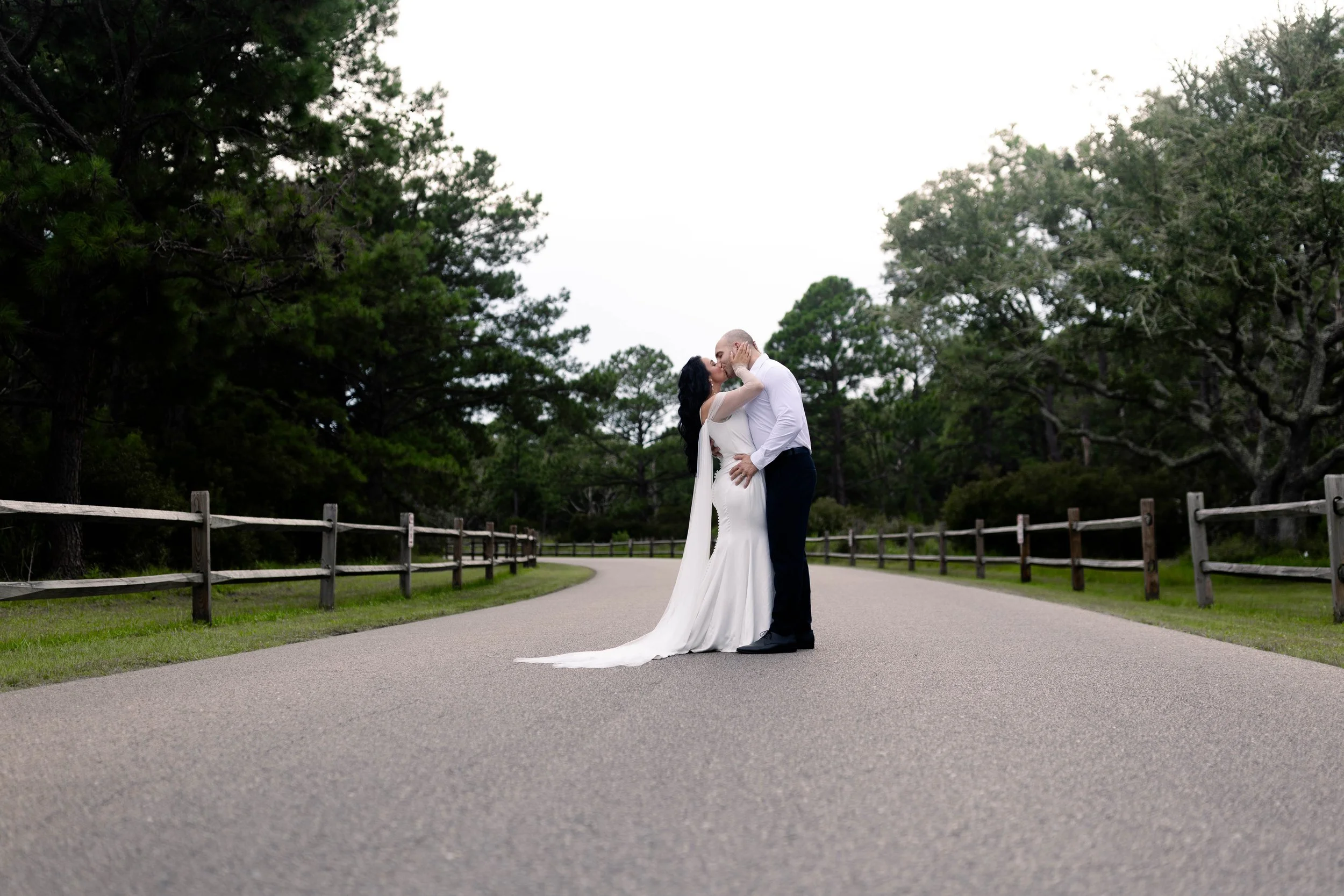 romantic couples wedding photos on the beach at sunset myrtle beach South Carolina