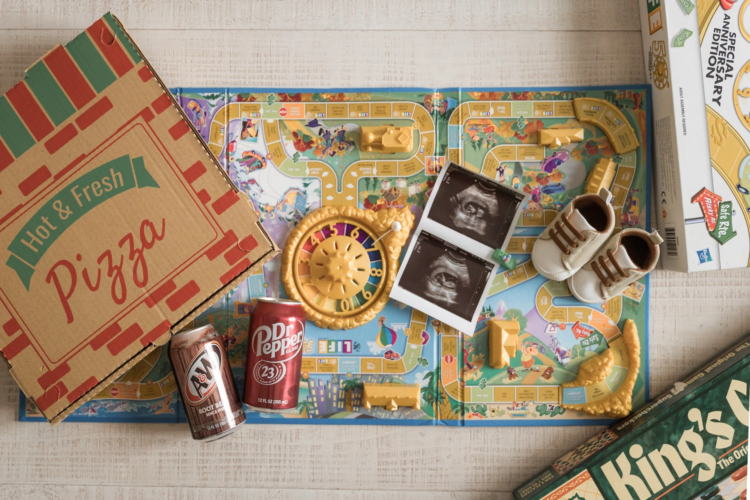 in home photo session myrtle beach flat lay game night 