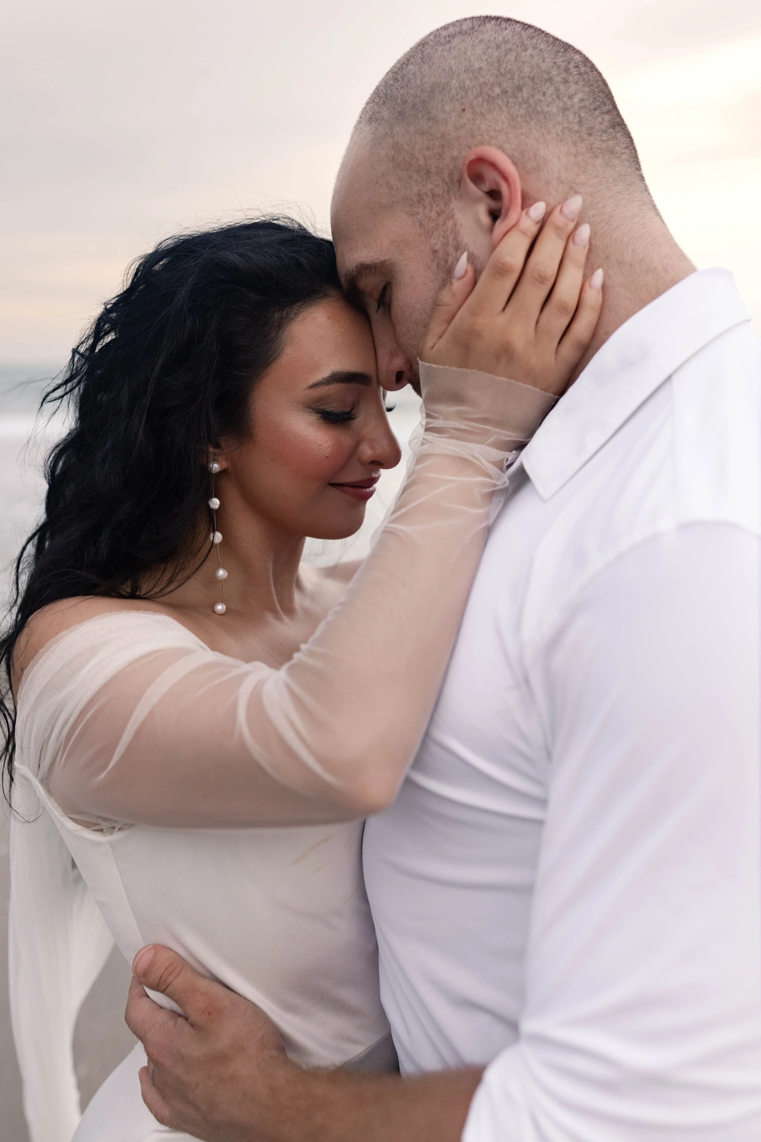 romantic couples wedding photos on the beach at sunset myrtle beach South Carolina