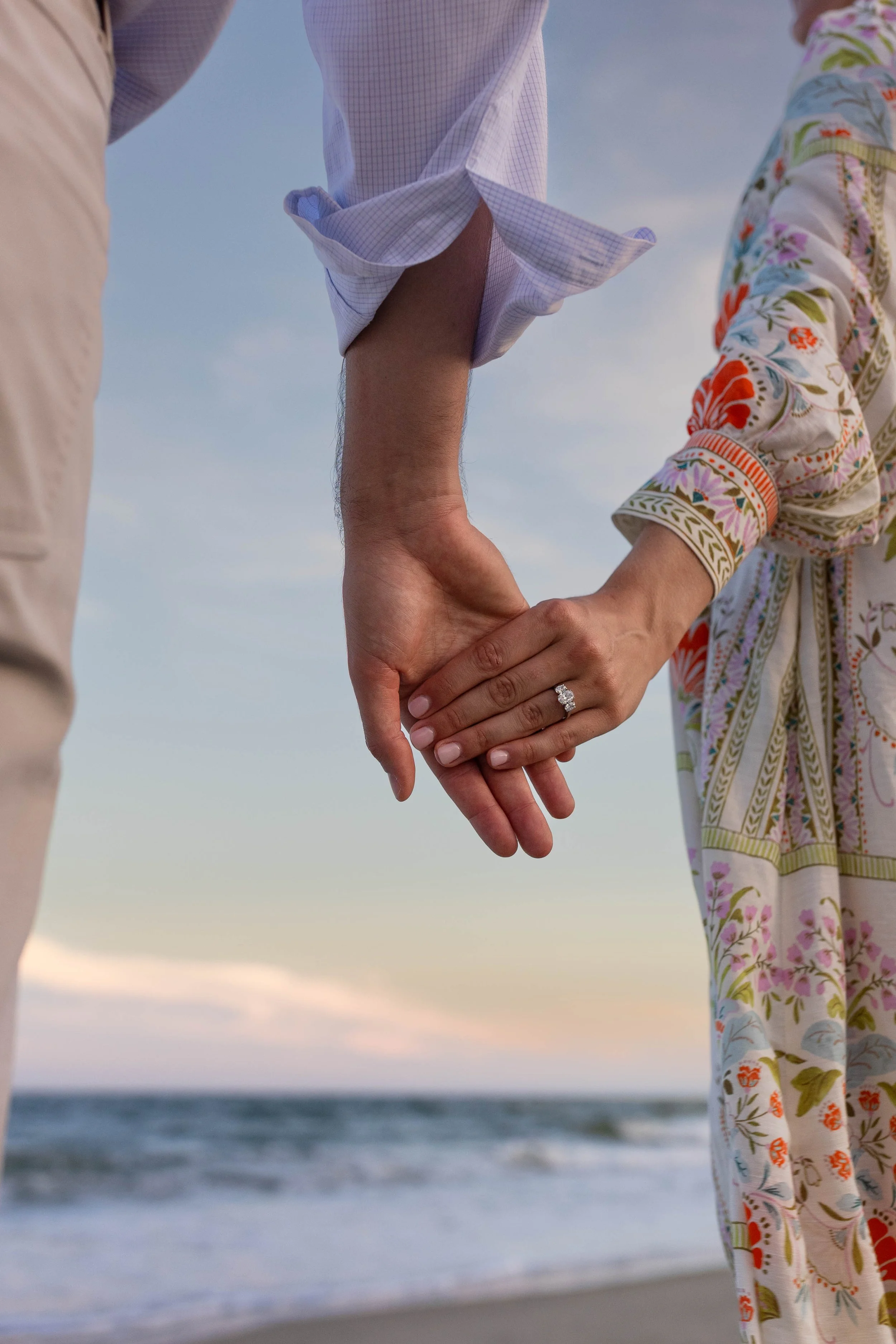 Pawleys Island proposal photography featuring a romantic beach engagement, champagne celebration