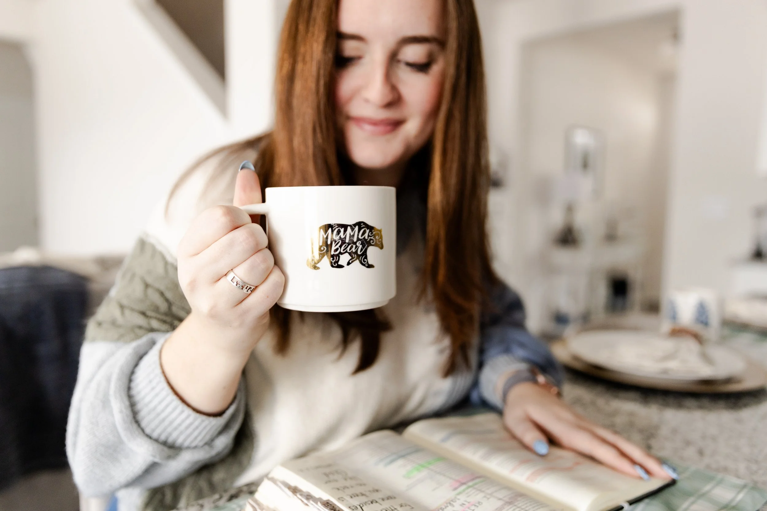 in home photo session myrtle beach mama bear mug 