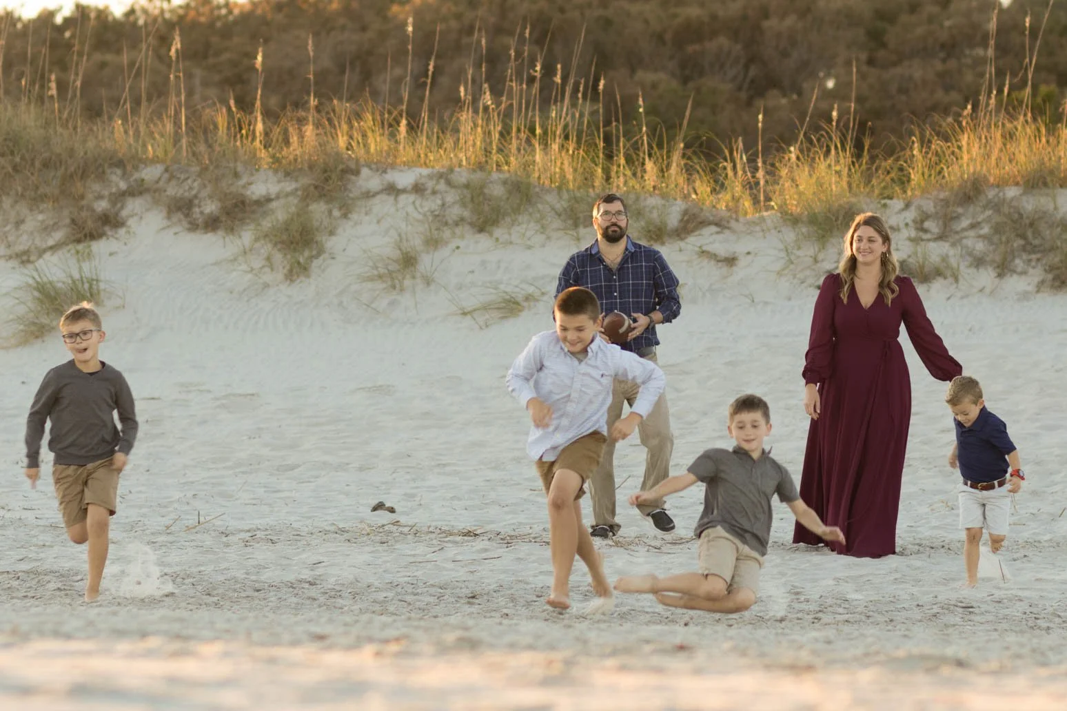 Family of Boys at Huntington Beach State Park