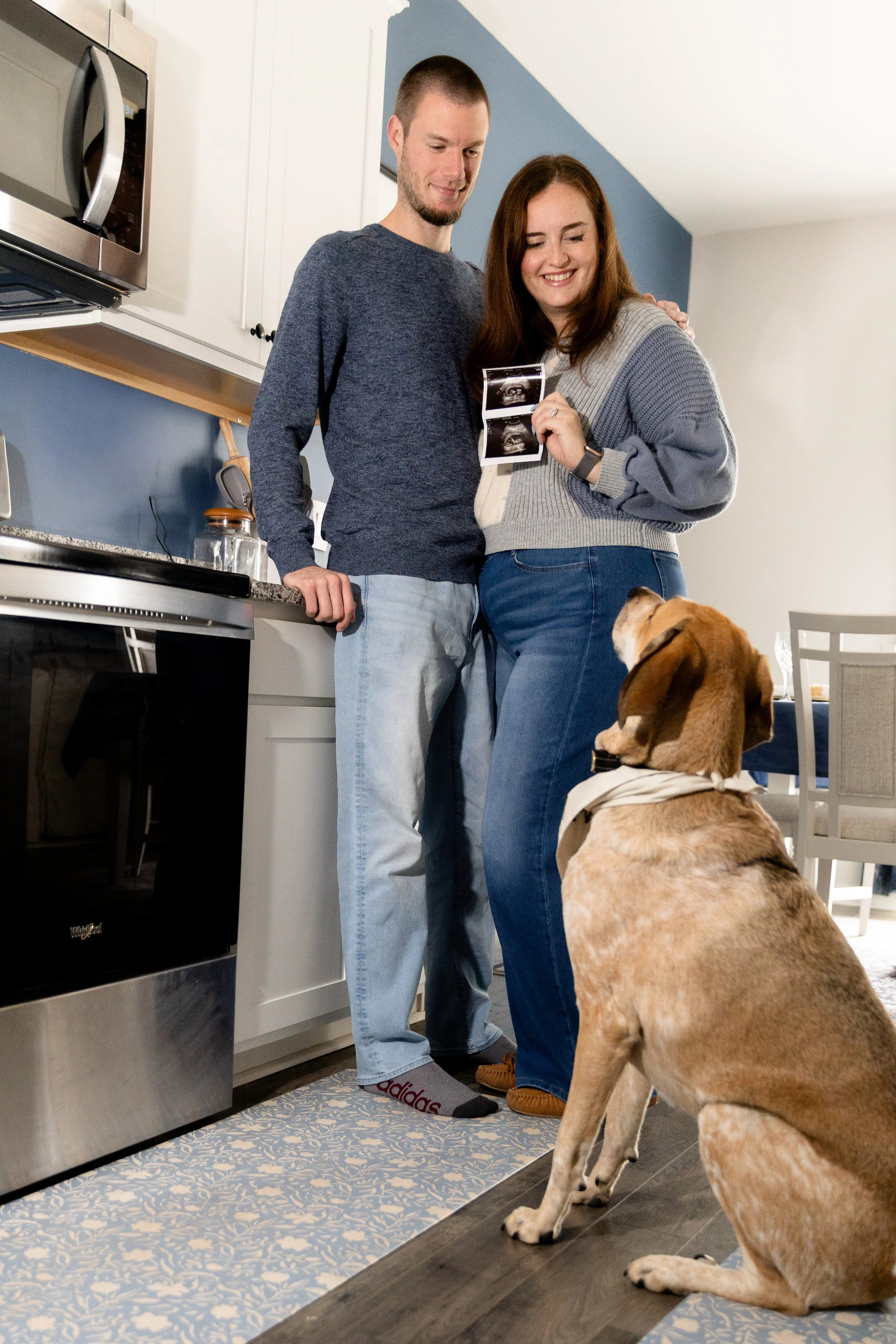 in home photo session myrtle beach with dog