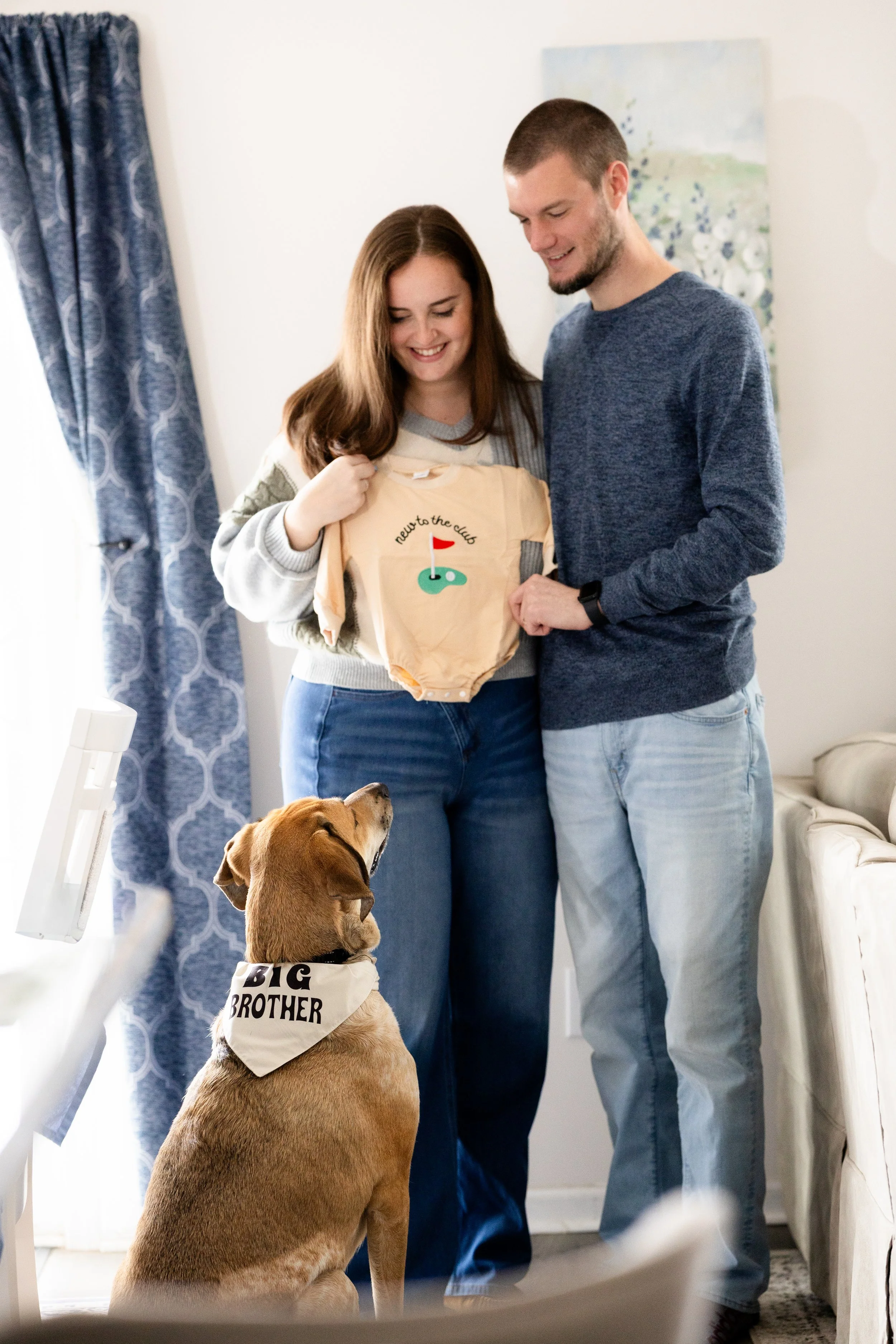 in home photo session myrtle beach with dog