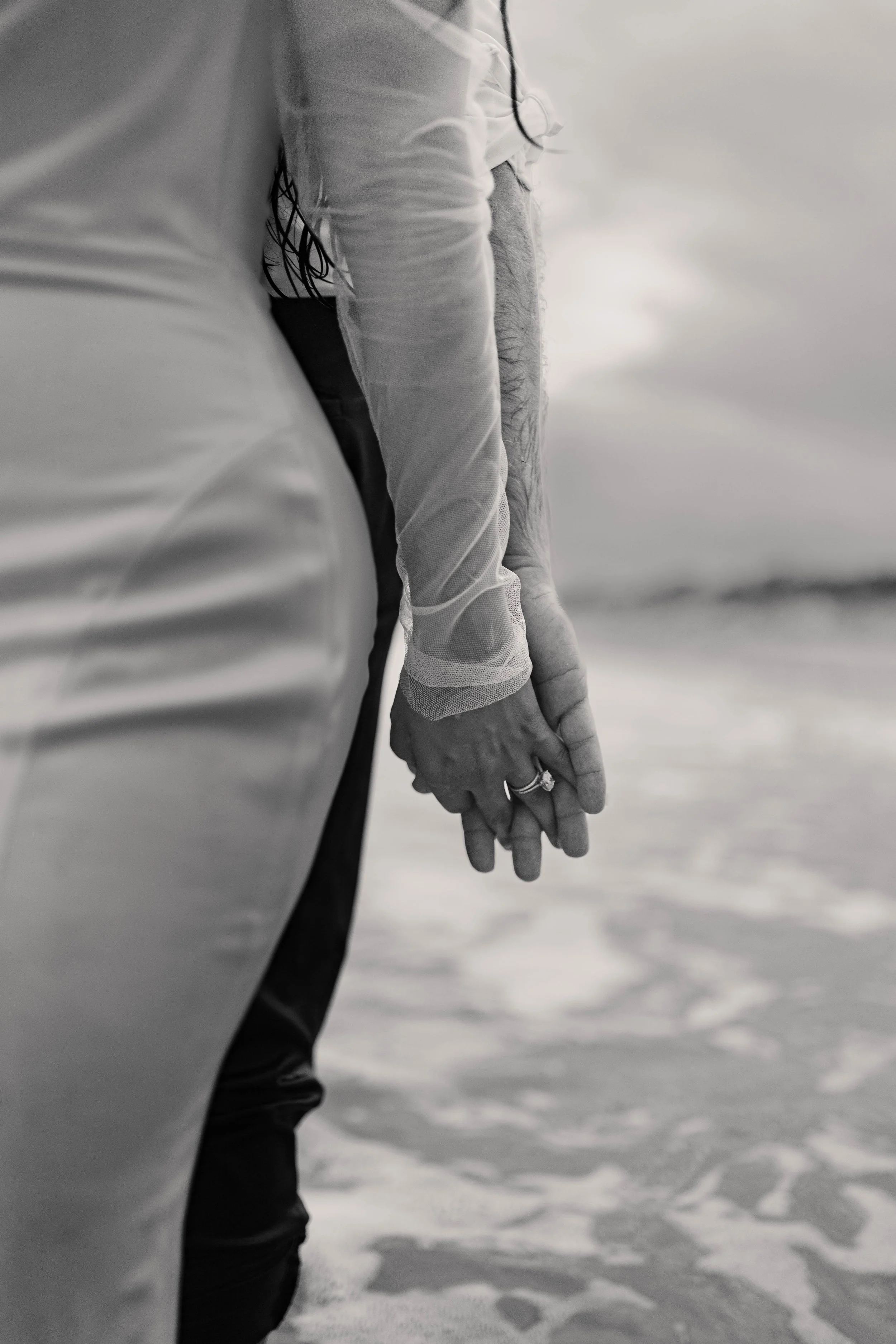 romantic couples wedding photos on the beach at sunset myrtle beach South Carolina