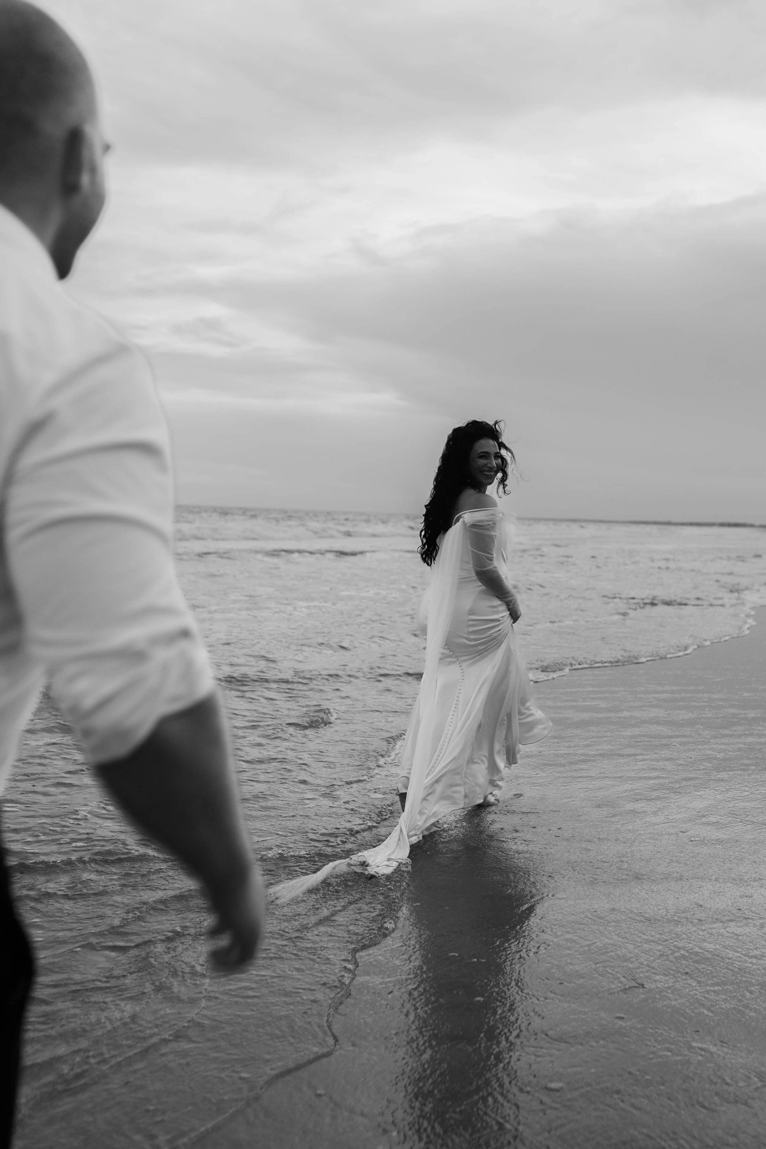 romantic couples wedding photos on the beach at sunset myrtle beach South Carolina