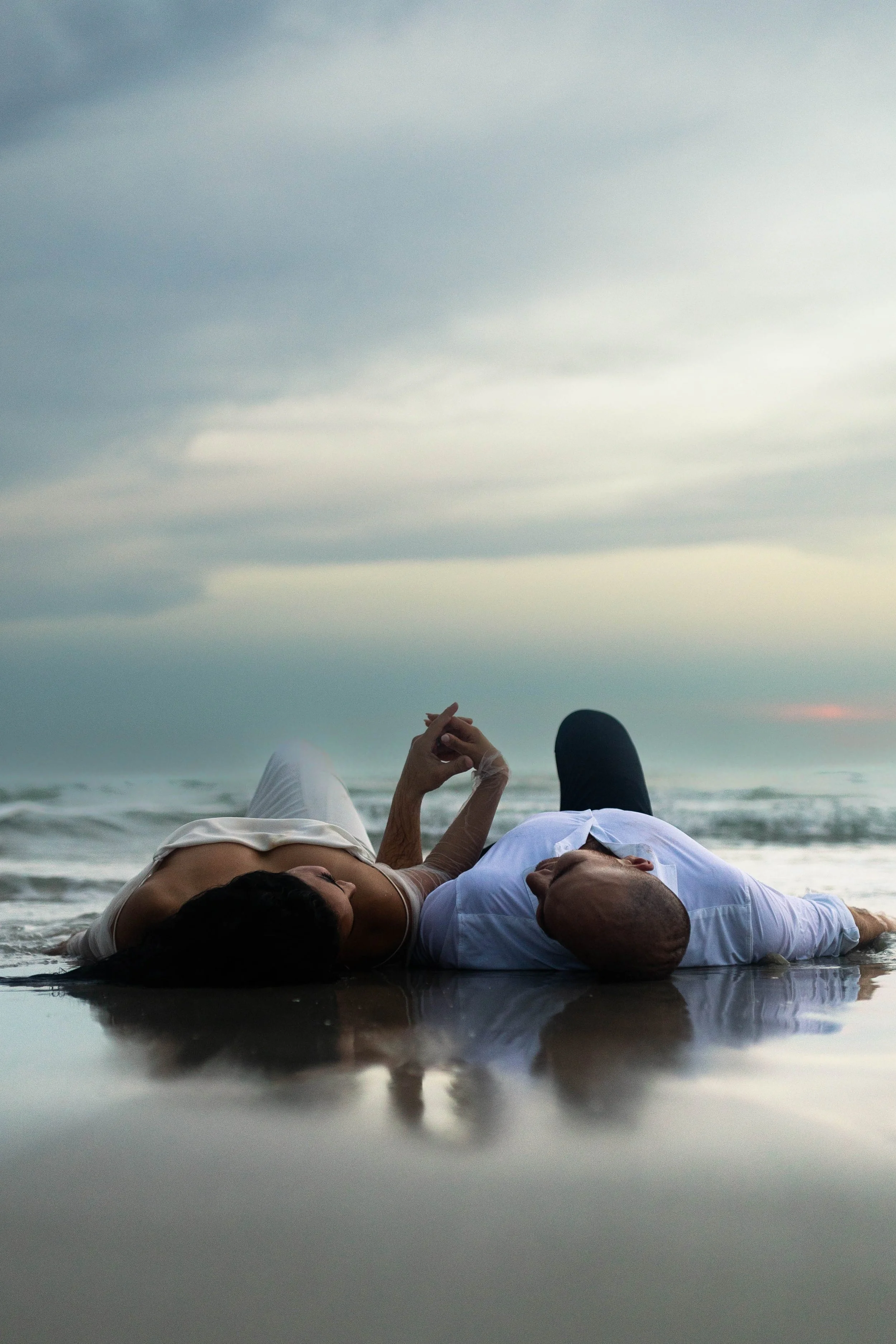 romantic couples wedding photos on the beach at sunset myrtle beach South Carolina