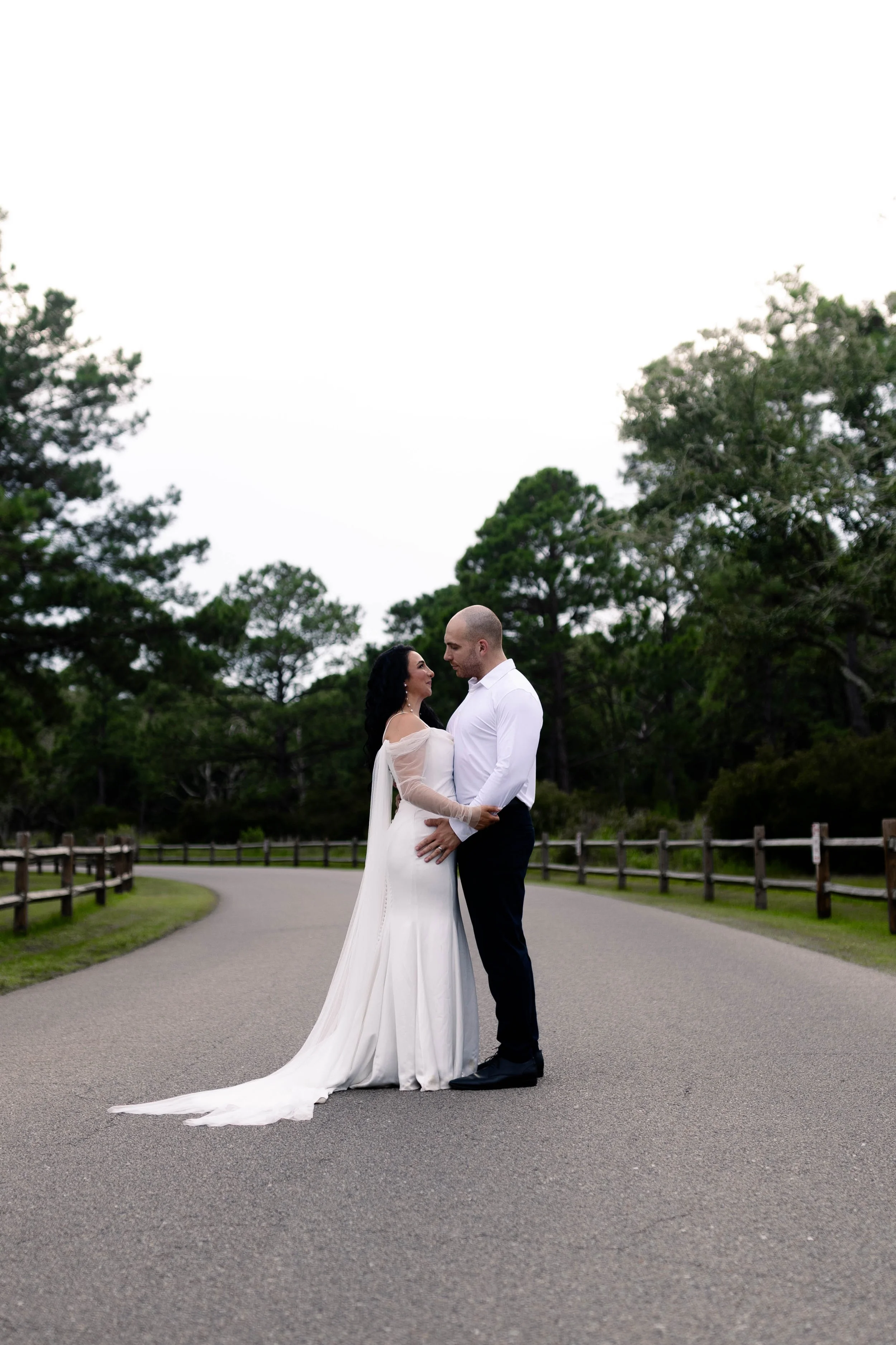 romantic couples wedding photos on the beach at sunset myrtle beach South Carolina