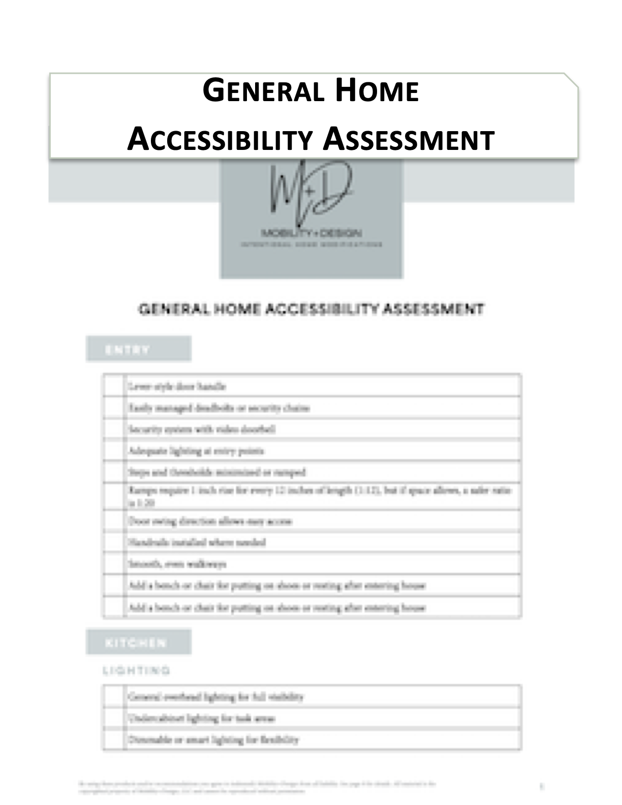 General Home Accessibility Assessment