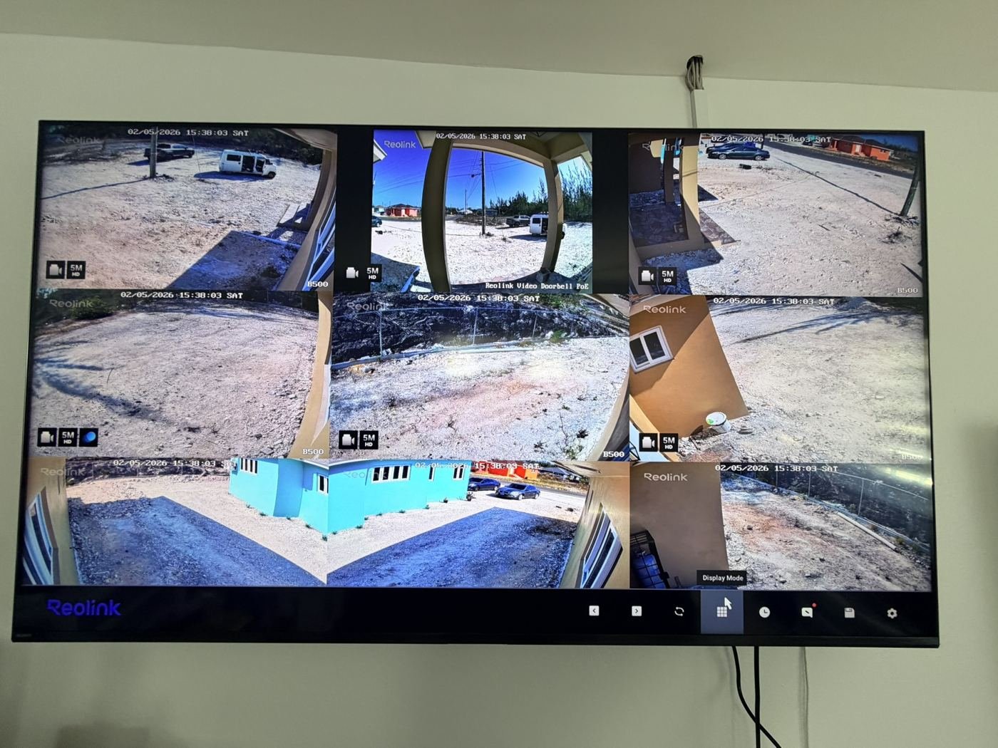 8-camera 5MP CCTV system with NVR monitoring, residential install, New Providence