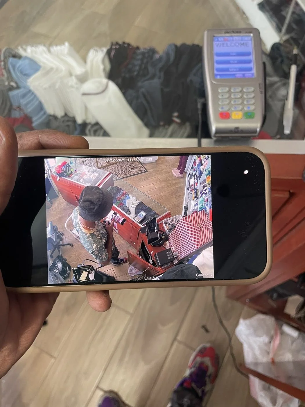 Retail store CCTV with live view on the owner's phone