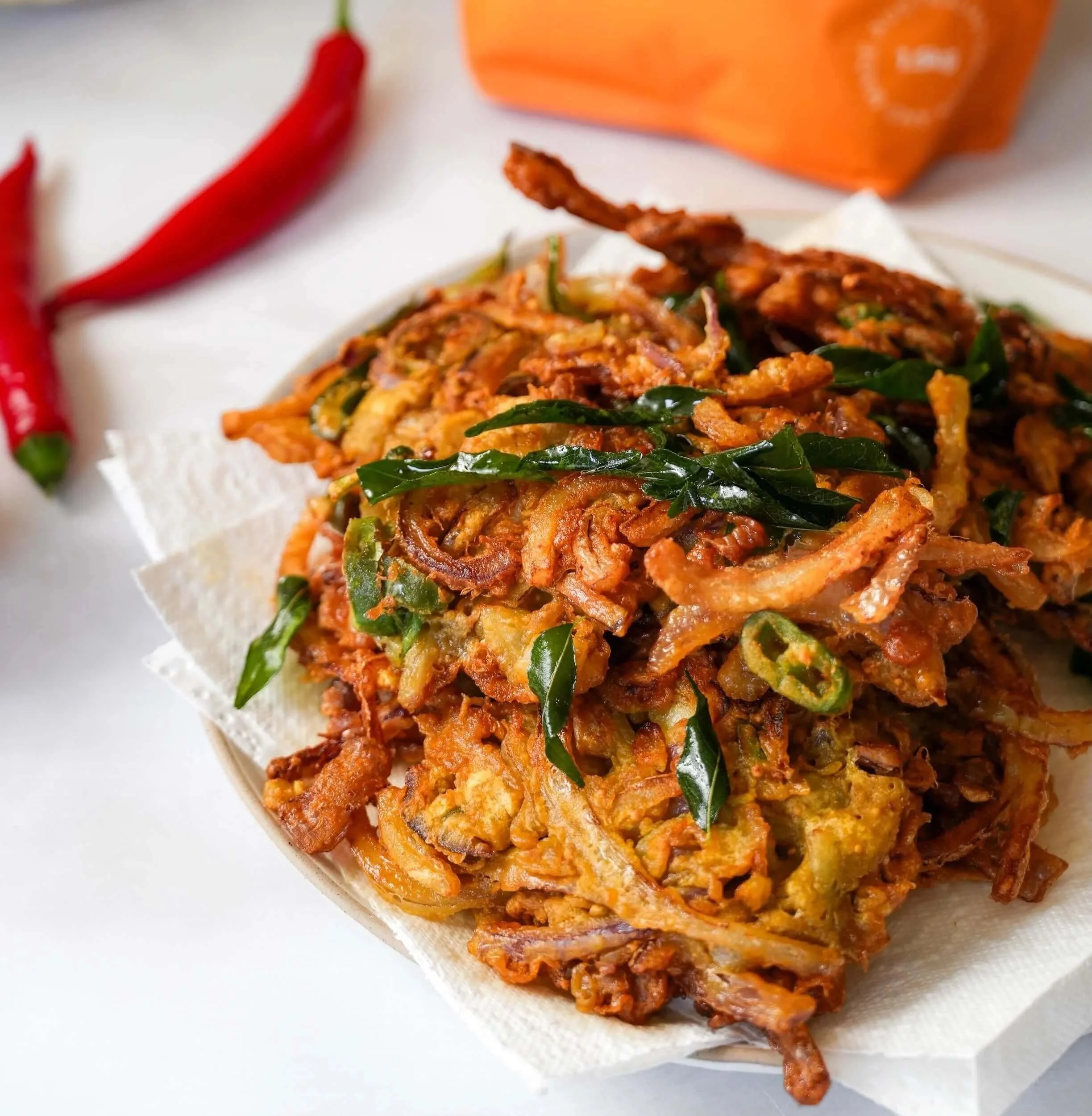Crispy Onion Bhaji with Creamy Curry Lime Sauce