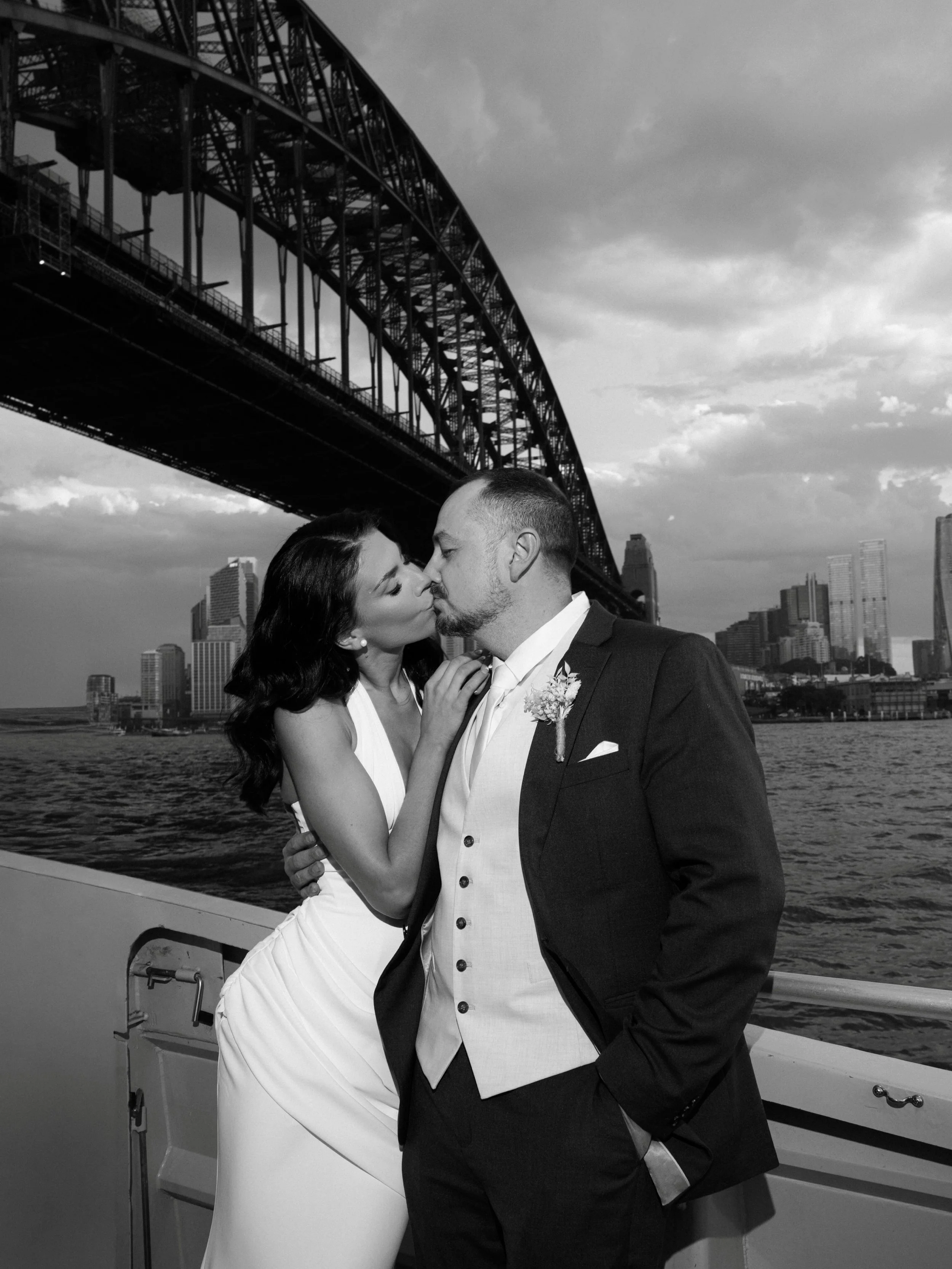 Lea &amp; Adam // A romantic elopement at Kirribilli overlooking the harbour. Sydney is a big part of their story, so they wanted it to be a big part of their day. The ferry ride was fun, you&rsquo;ll never guess that it was absolutely packed 😂
____
