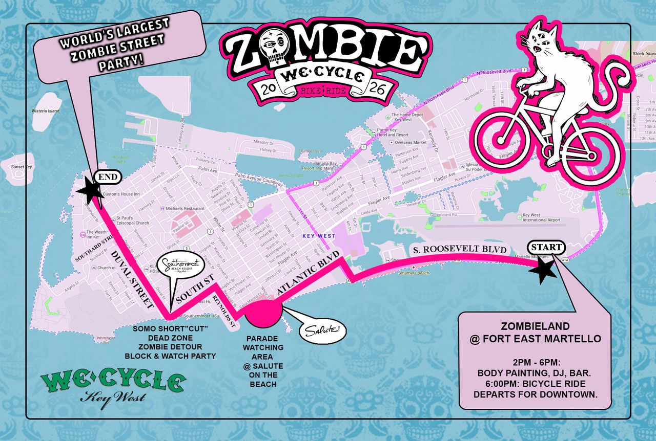 zombie bike ride map route 2026