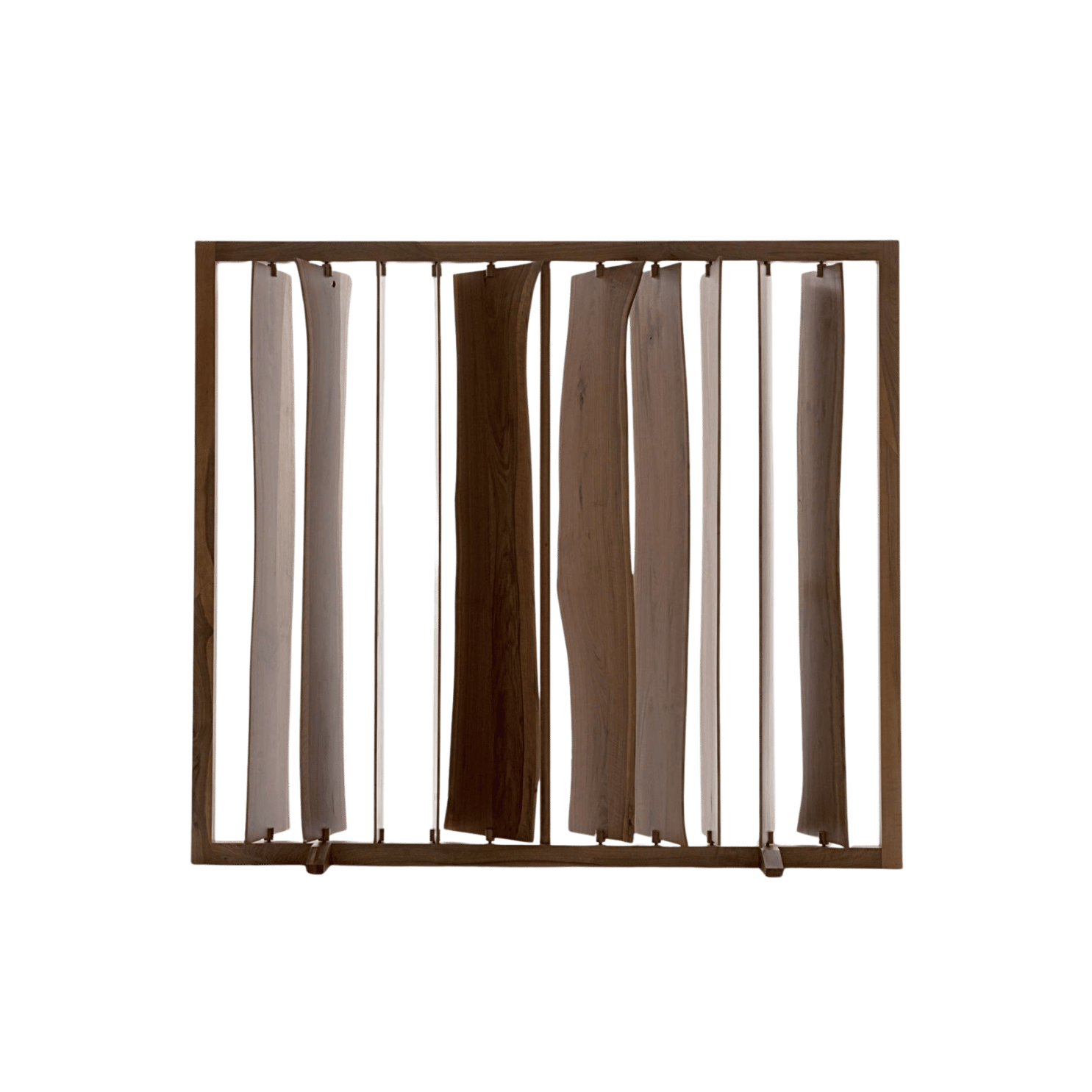 Mist Screen by Maxmarko crafted in Chinese walnut with rotating panels.