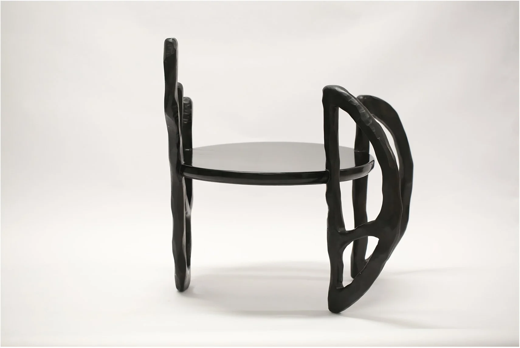 Contemporary Asian design side table in black lacquer