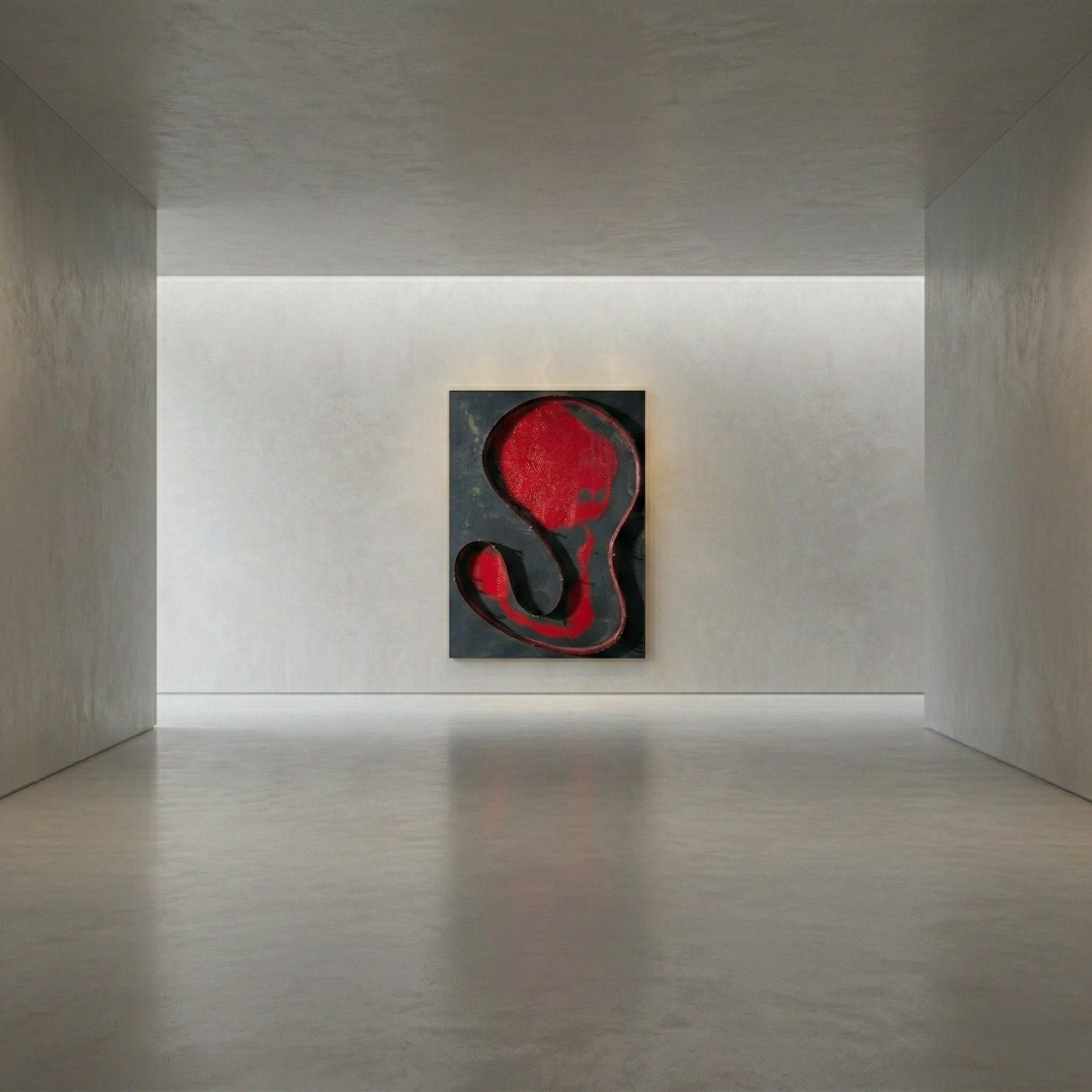 Chinese contemporary lacquer artwork with iron nails and metal frame, for luxury interiors and high-end projects