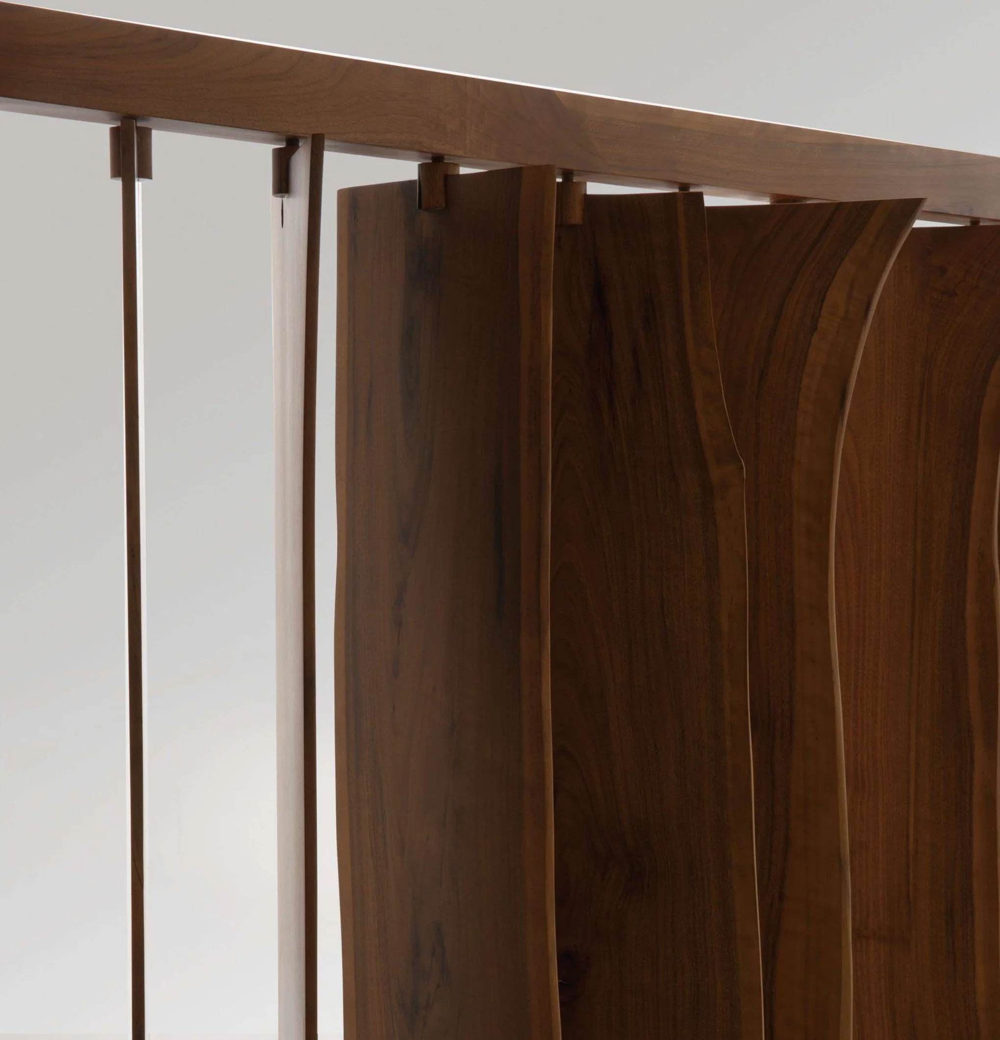 Contemporary sculptural room divider inspired by traditional Chinese brushwork.