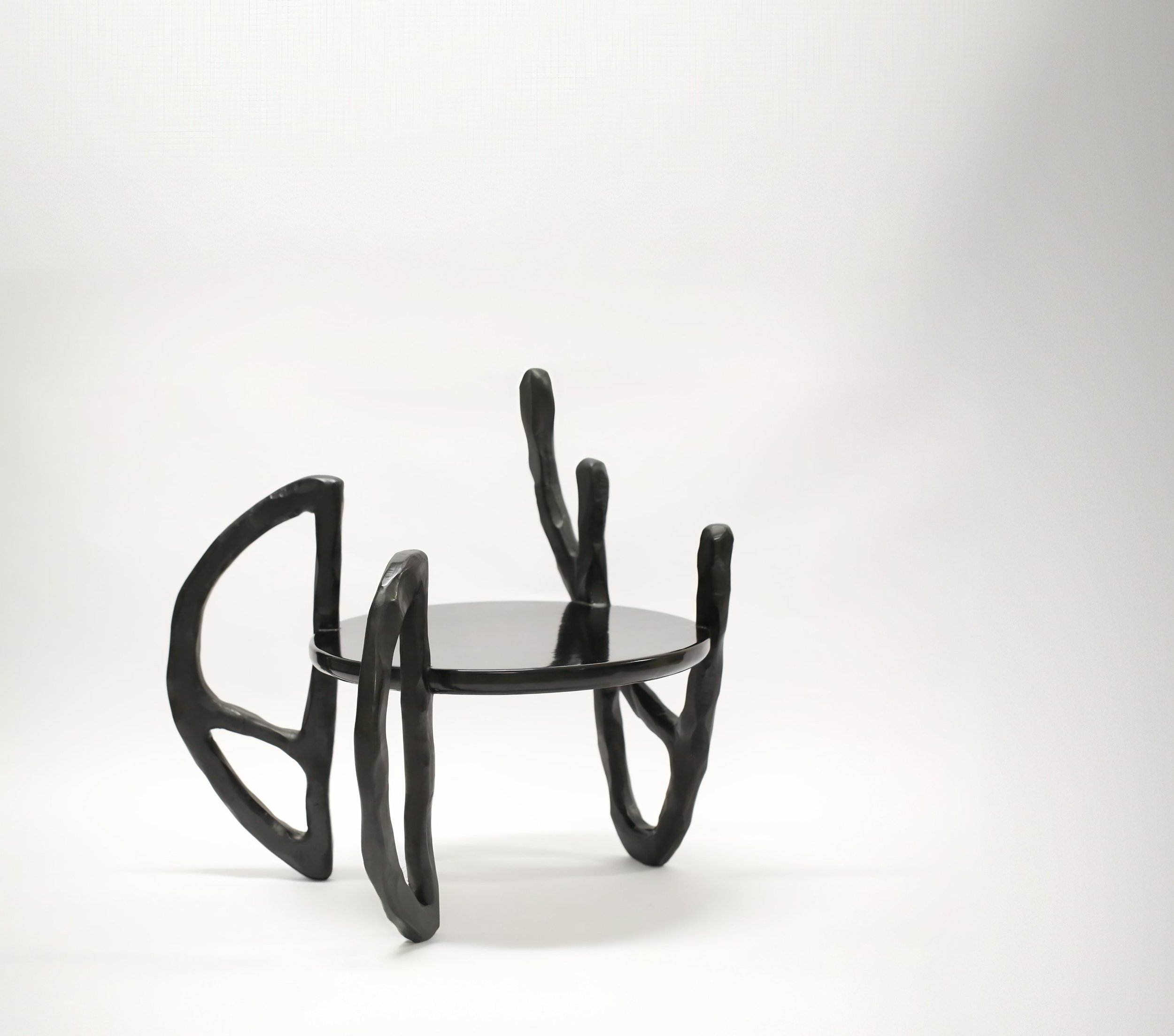 Collectible design side table in lacquer by Jiaying Xu