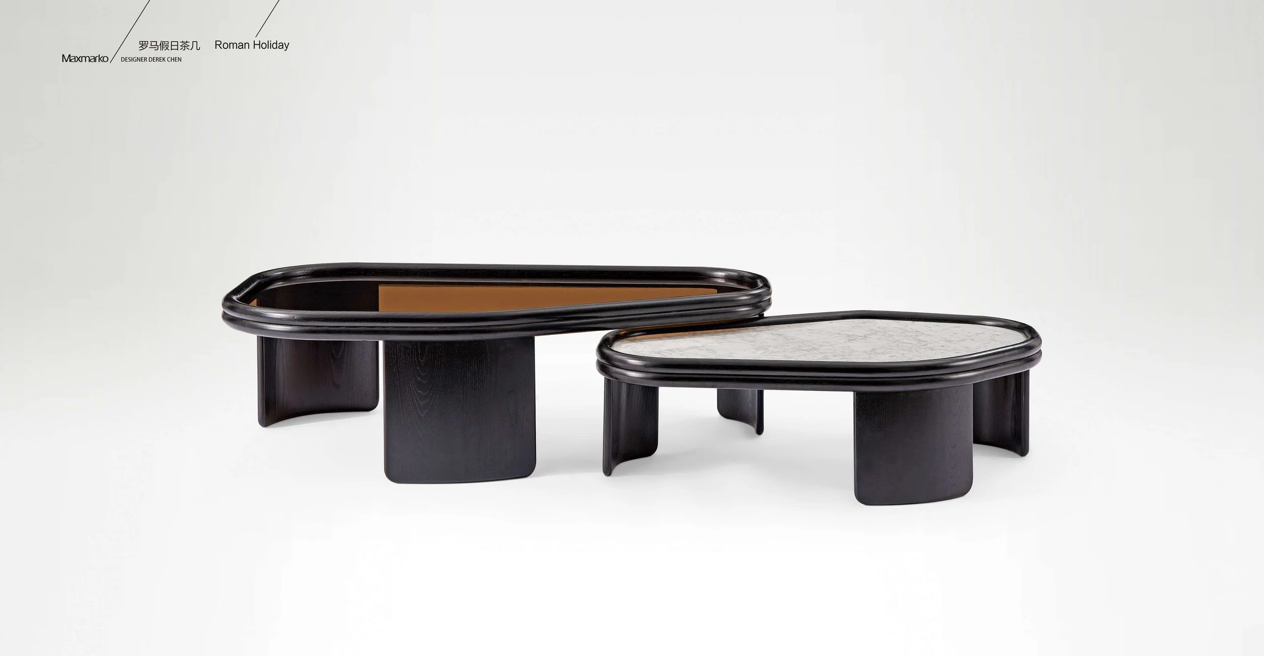 Luxury coffee table with marble and lacquer surfaces by Maxmarko.