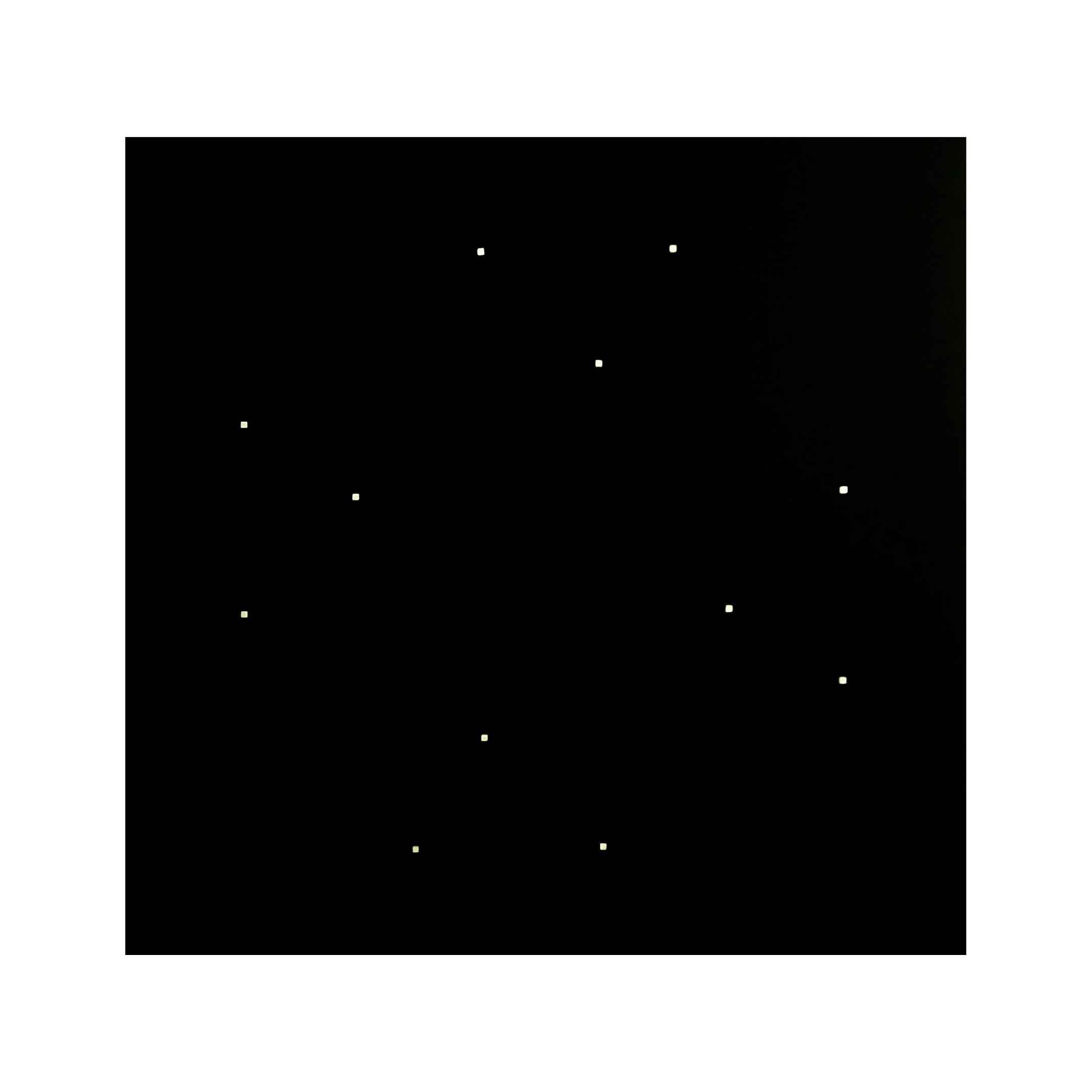 Constellations 0123’ by Robert Pous, minimalist black artwork with subtle luminous points, represented by EAST WEST SPACE.