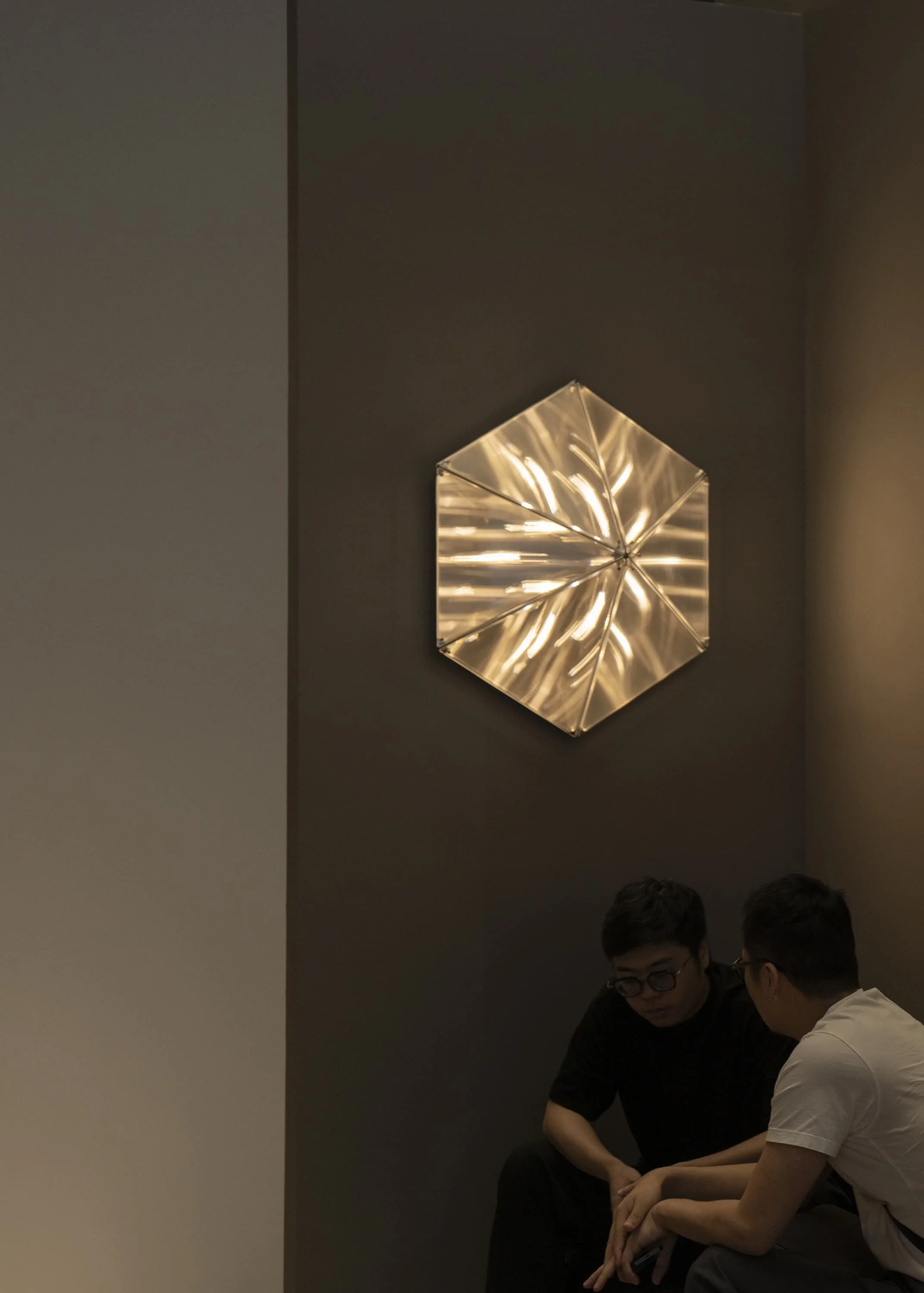 Fragment 07 pendant-style ceiling light with shimmering textured illumination.
