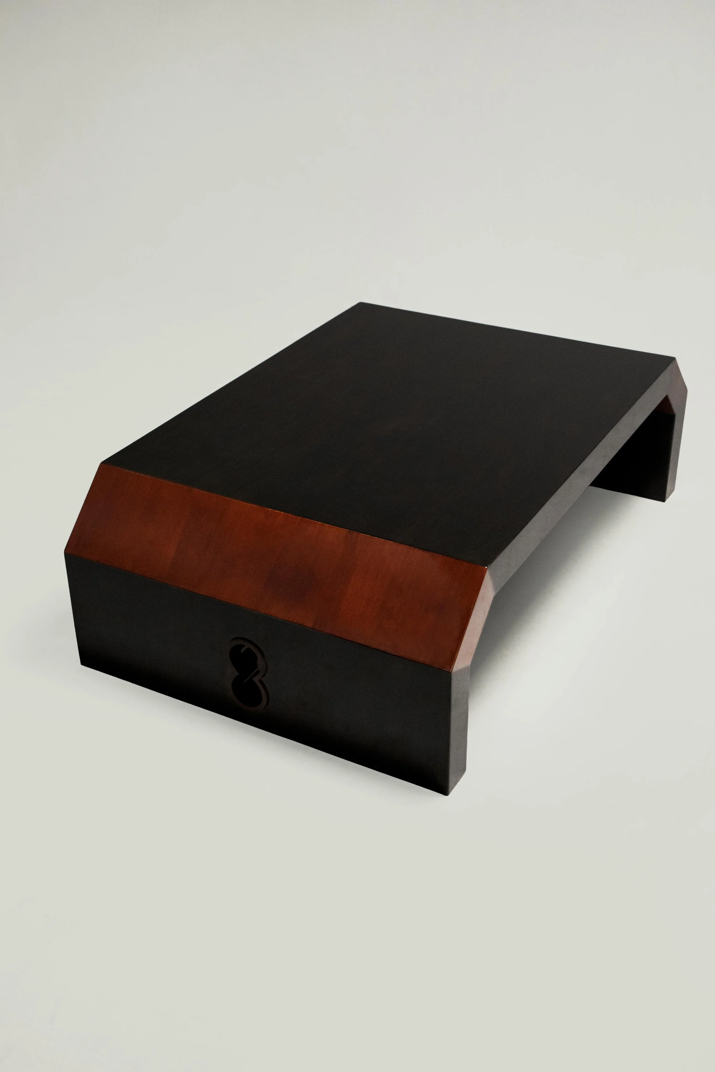 Hand-lacquered Combo side table by ARTEMPO, architectural wooden furniture at EAST WEST SPACE.