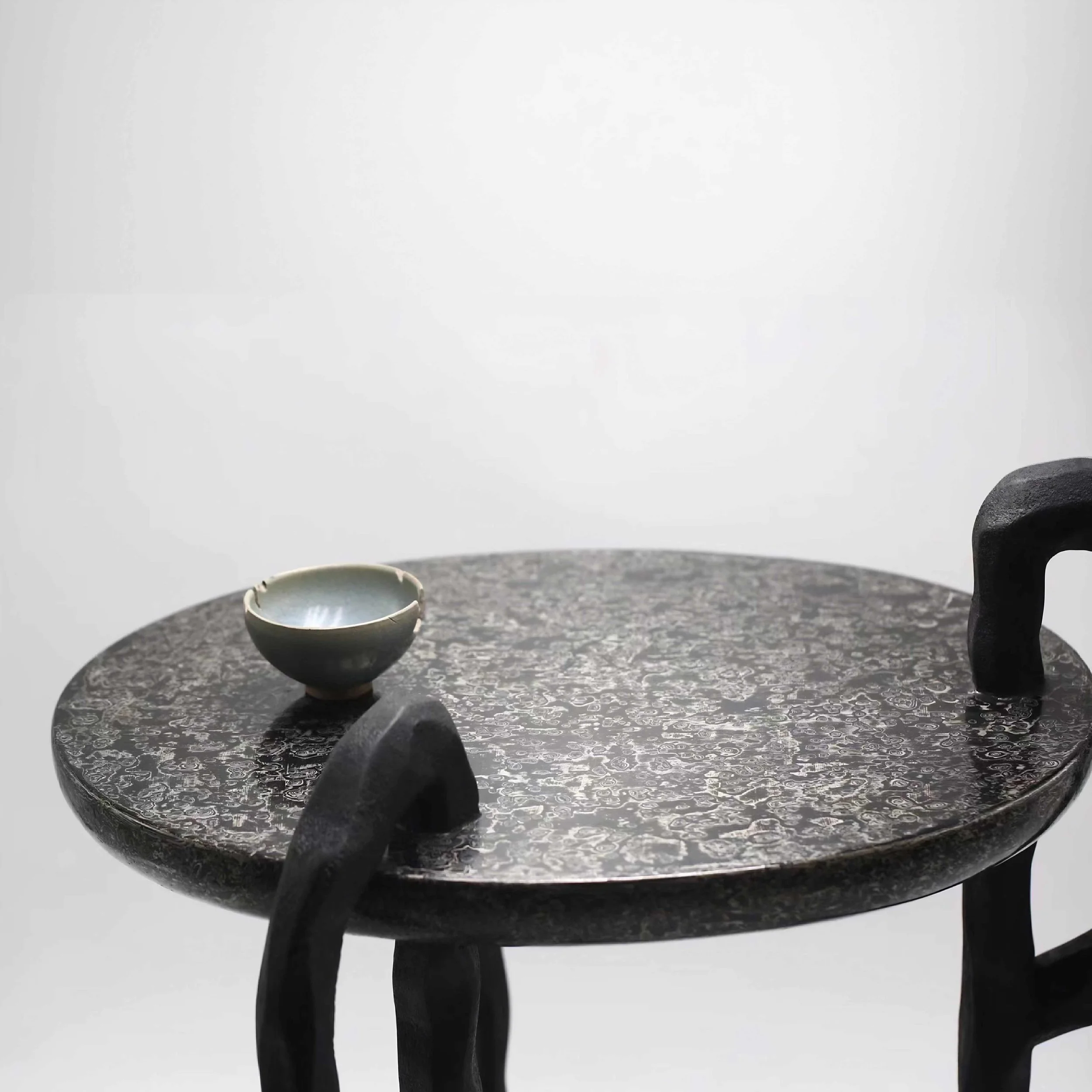 Geometric lacquer collectible design table by Hangzhou artist Jiaying Xu