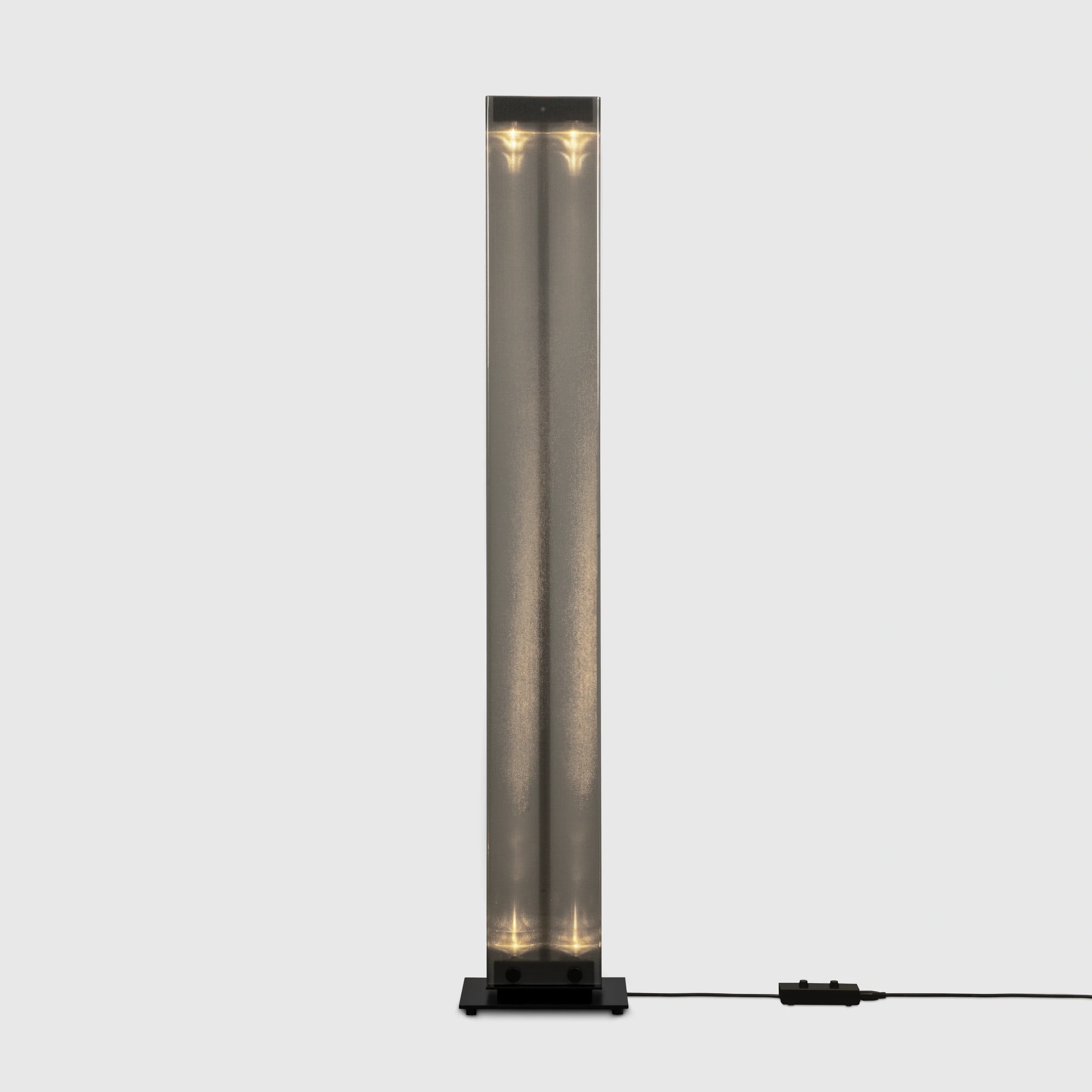 Belux Twilight floor lamp by John & Samantha Ritschl-Lassoudry in black, light column with top and bottom LEDs