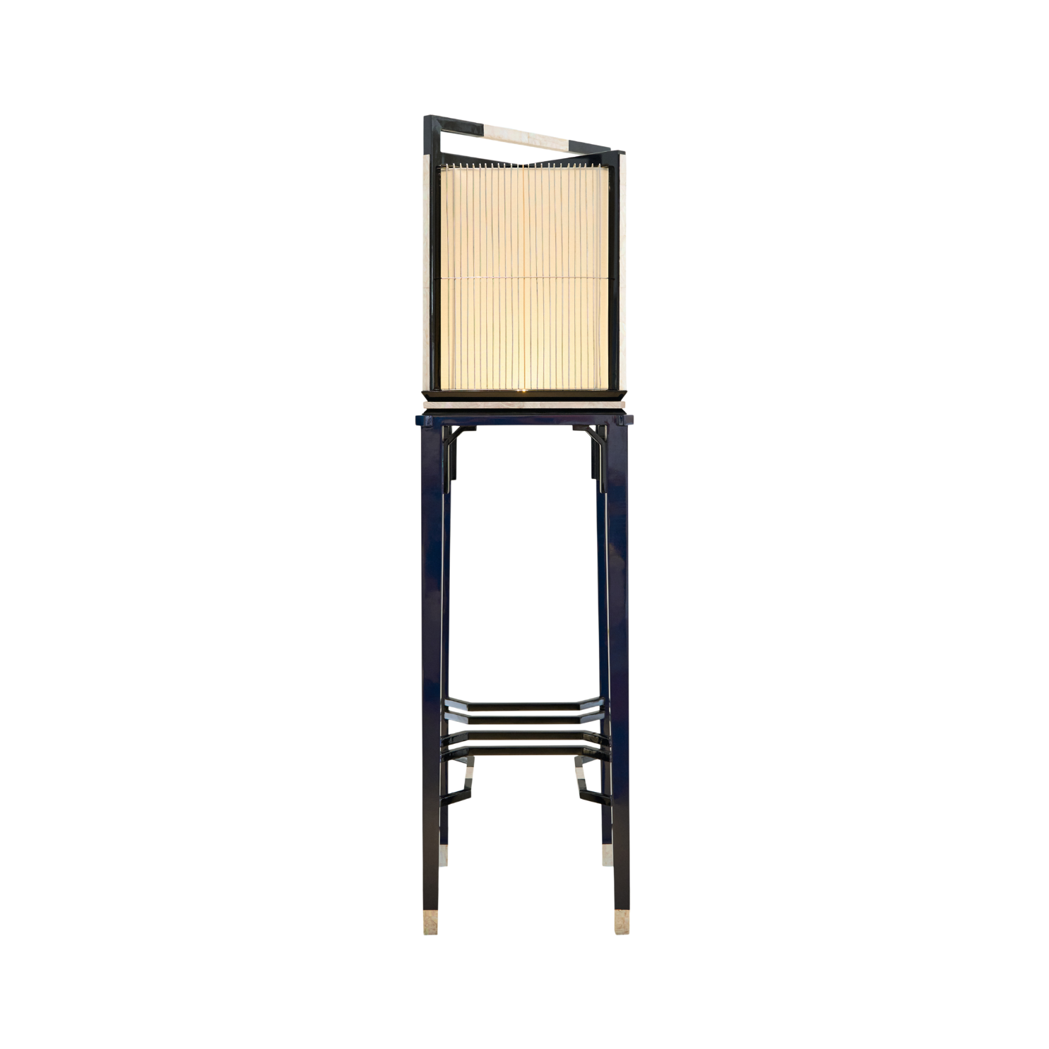 Birdcage Lamp by ARTEMPO, collectible design floor lamp with handcrafted structure